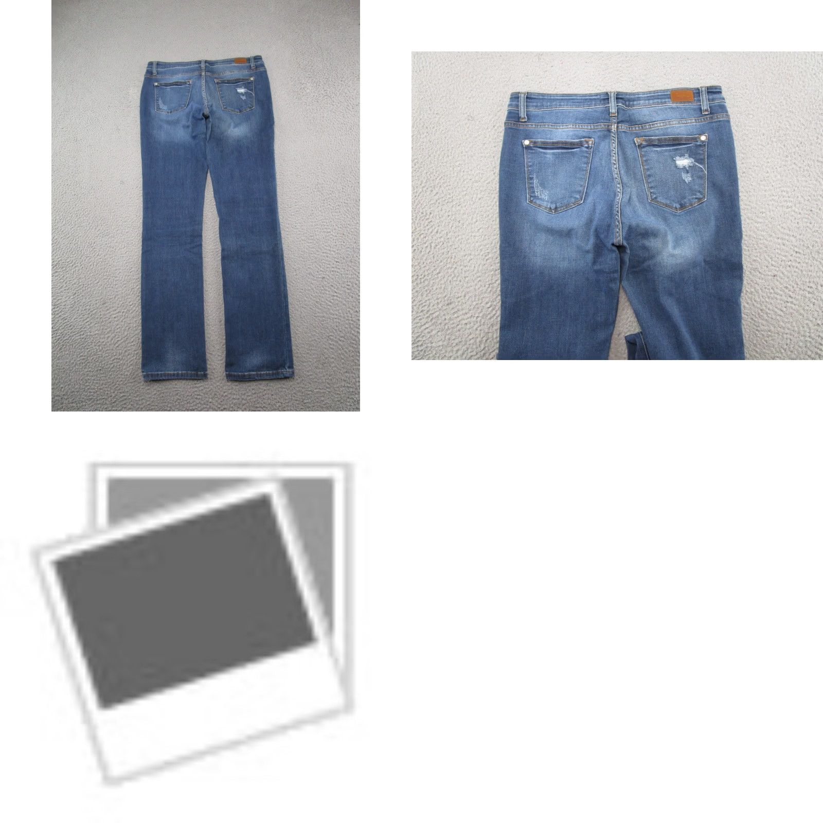 Denime Judy Blue Jeans Straight Fit Blue Stretch Denim Womens Size 15x32 Distressed Size 36" / US 14 / IT 50 - 9 Thumbnail