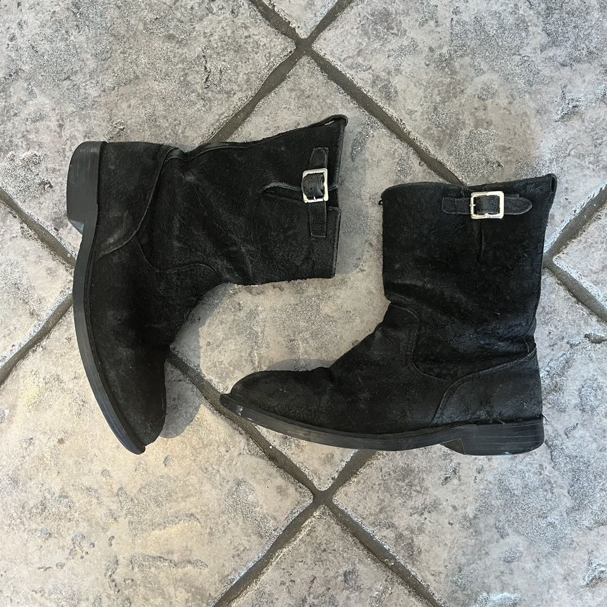image of Undercover Aw06 Suede Engineer Boots in Black, Men's (Size 9.5)