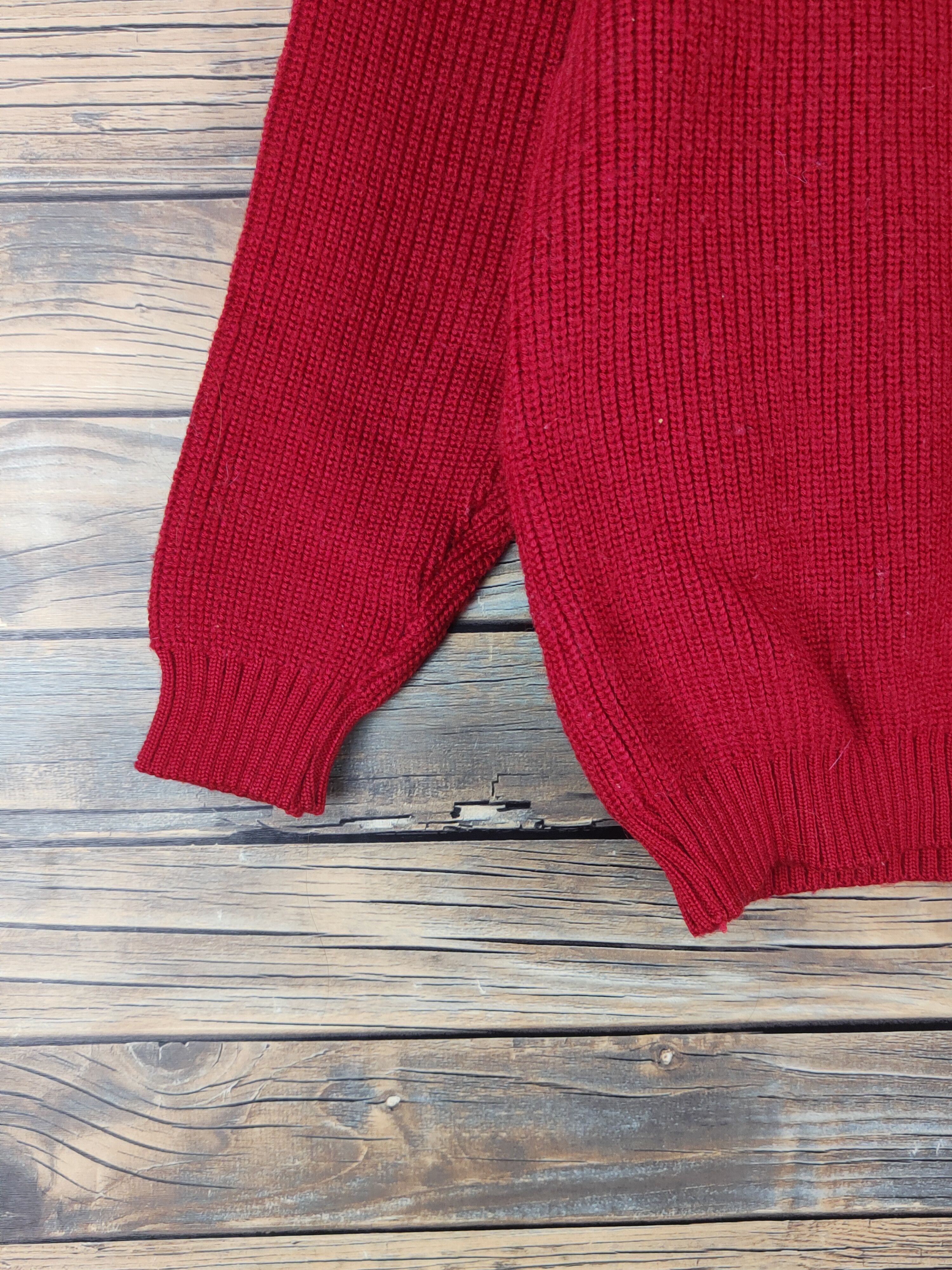 Homespun Knitwear × Japanese Brand × Vintage Ivyger Red Knitwear vintage Sweatshirts #W1510 Size S / US 4 / IT 40 - 4 Thumbnail