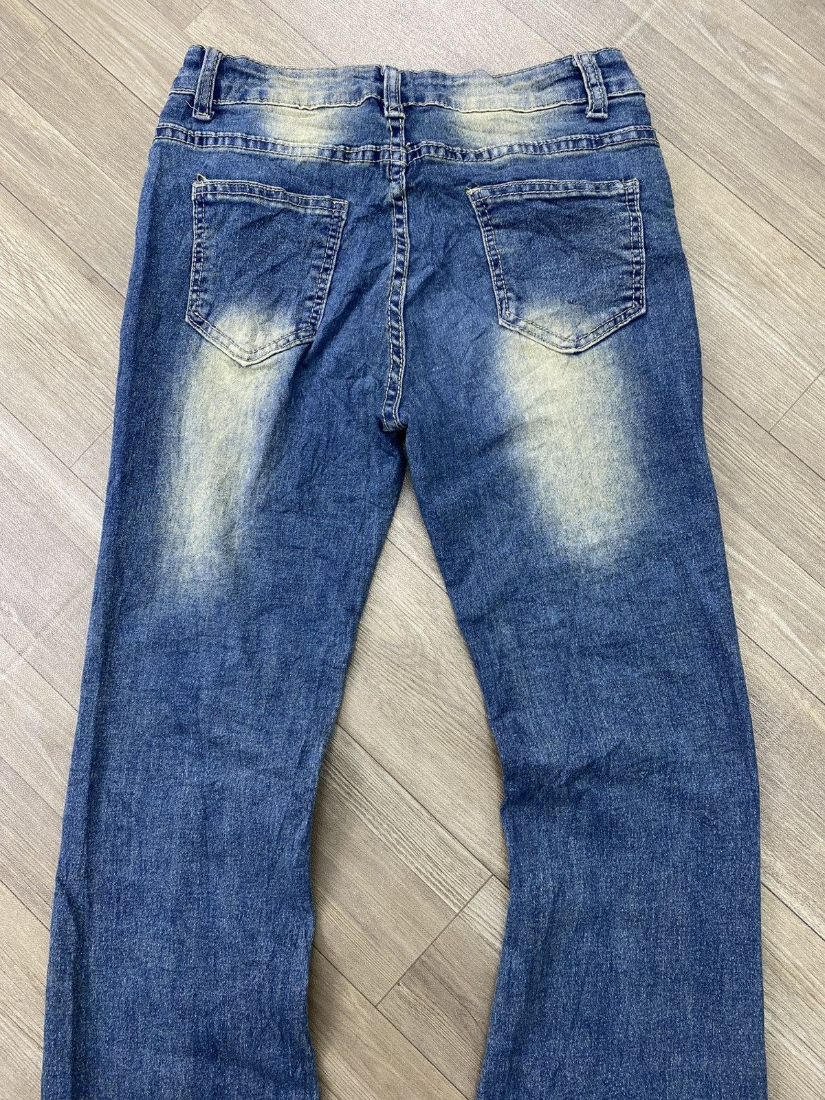 If Six Was Nine 2000s Japanese Studded Faded Lgb Y2K Punk Style Flared Jeans Size US 28 / EU 44 - 11 Thumbnail