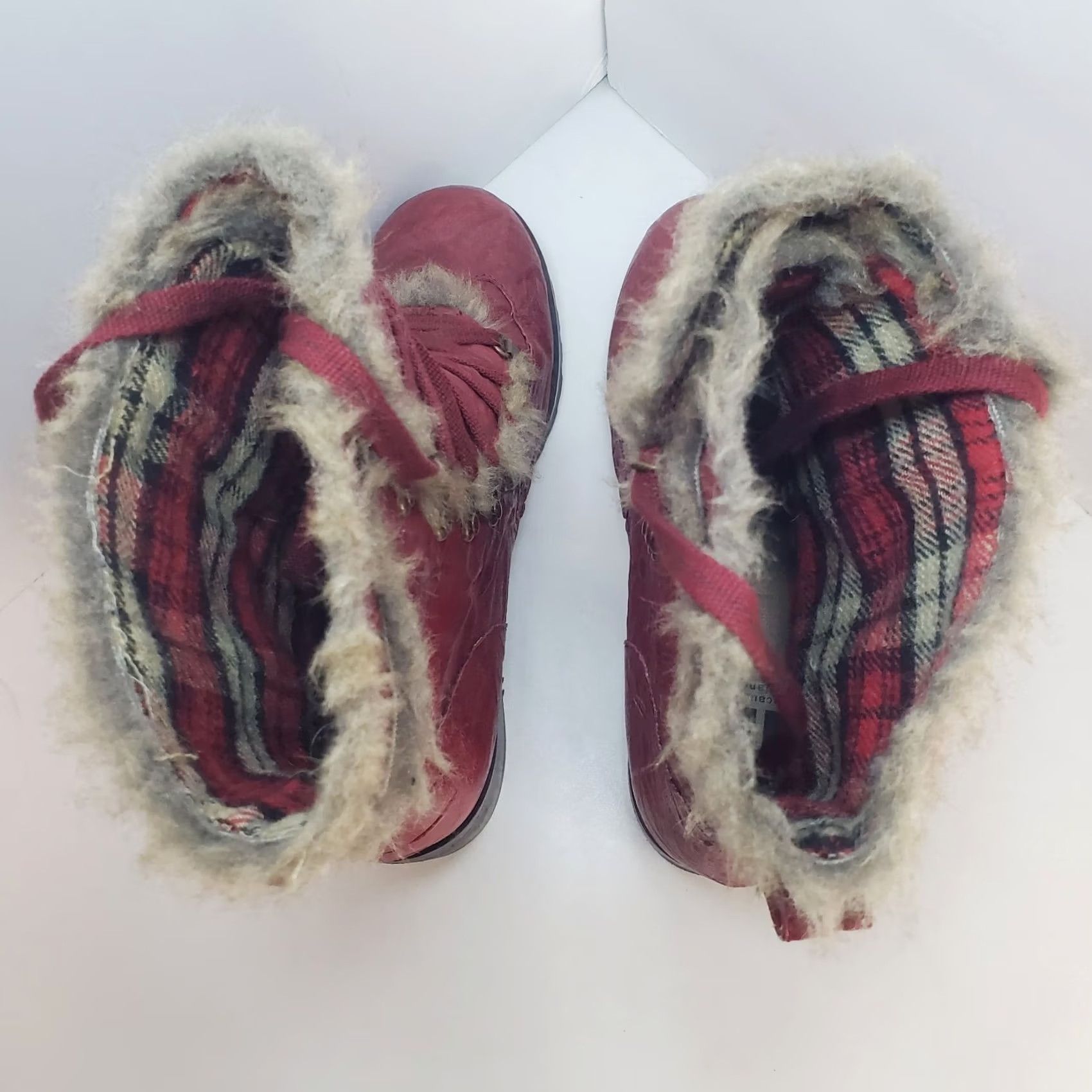 Vintage BC Womens Red Heeled Ankle Boot Lace Up Faux Fur Sz 8.5 Festive Bootie Size US 9 / IT 39 - 6 Thumbnail