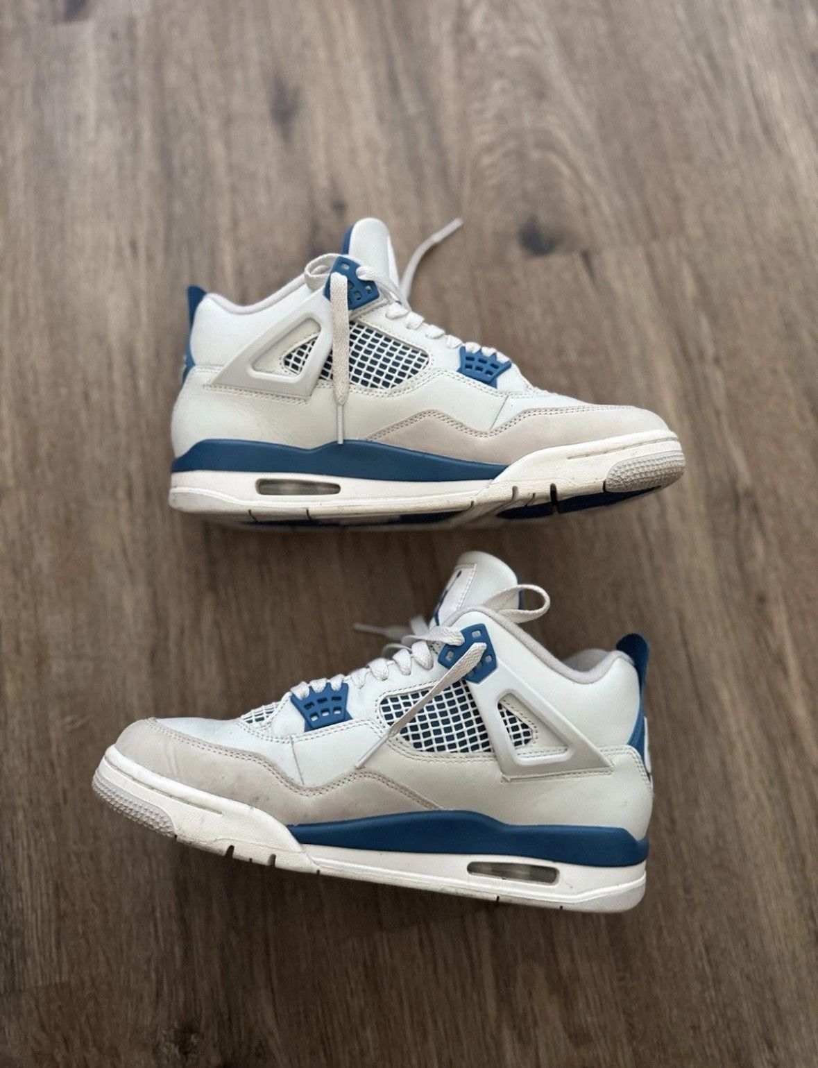 Nike Off White/Military Blue Jordan 4’s Size US 8.5 / EU 41-42 - 4 Thumbnail