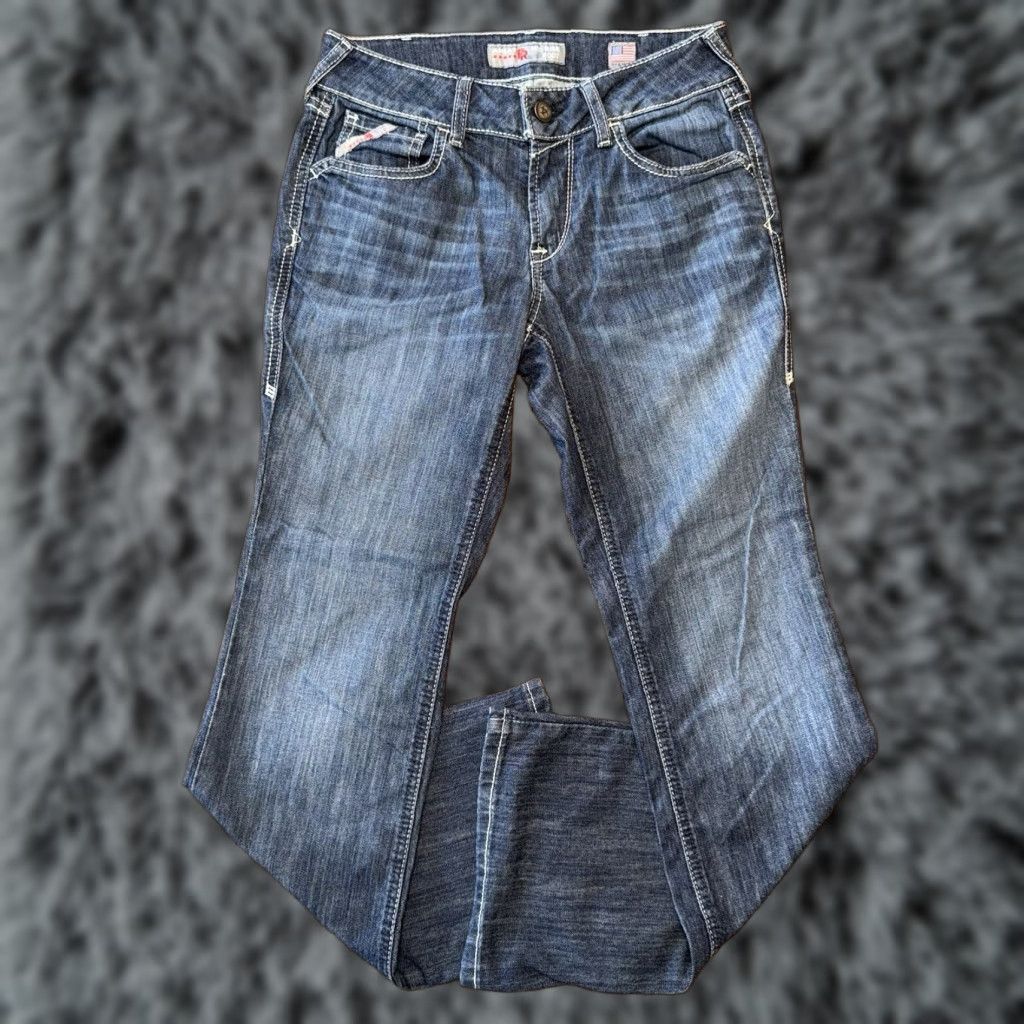 Ariat Ariat Real Jeans Womens 27S Blue Denim Mid Rise Stretch Bootcut 30x32 Jeans Size 27" / US 4 / IT 40 - 1 Thumbnail