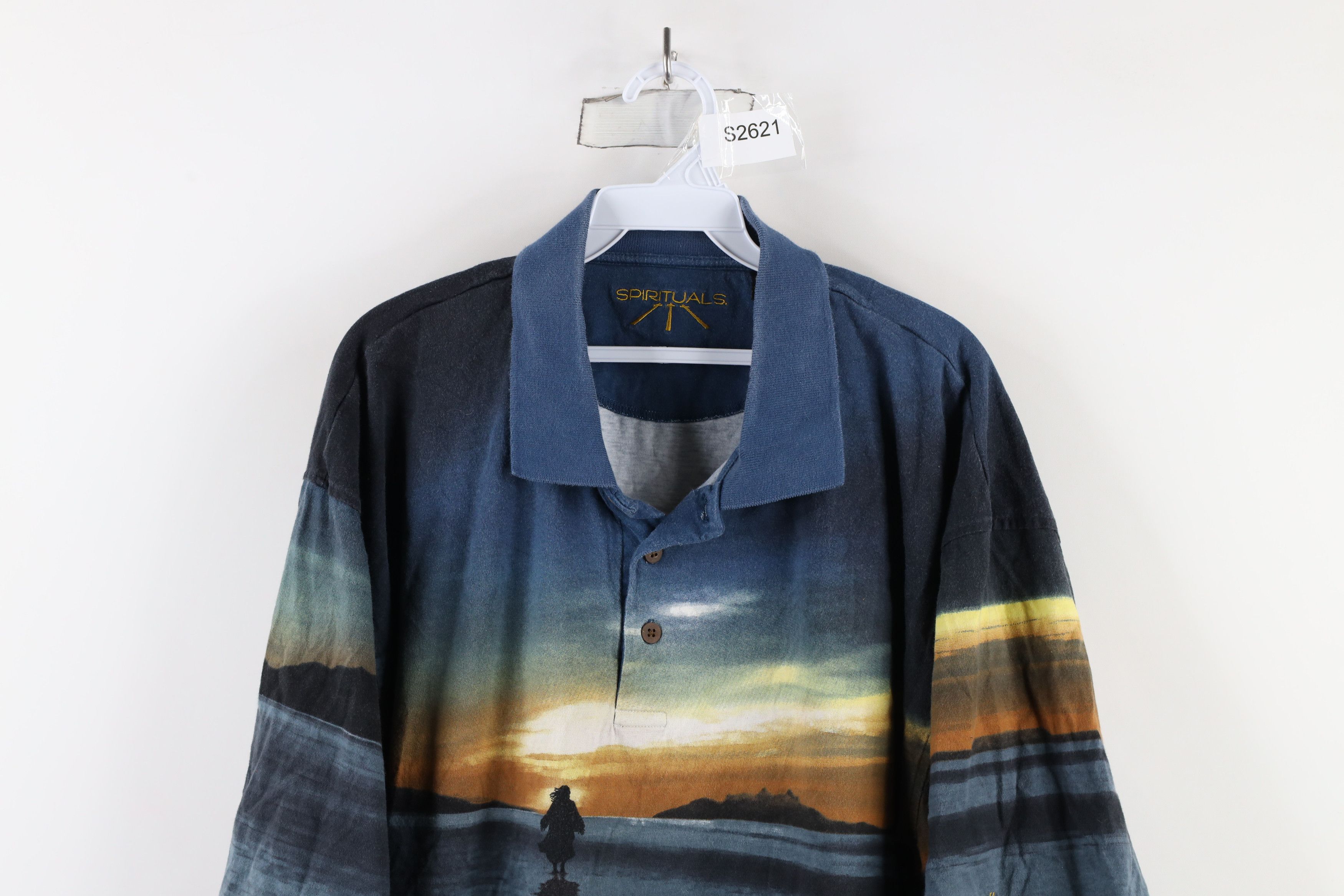 Vintage Vintage 90s Streetwear Sunset All Over Print Golf Polo Shirt Size US XXL / EU 58 / 5 - 2 Thumbnail