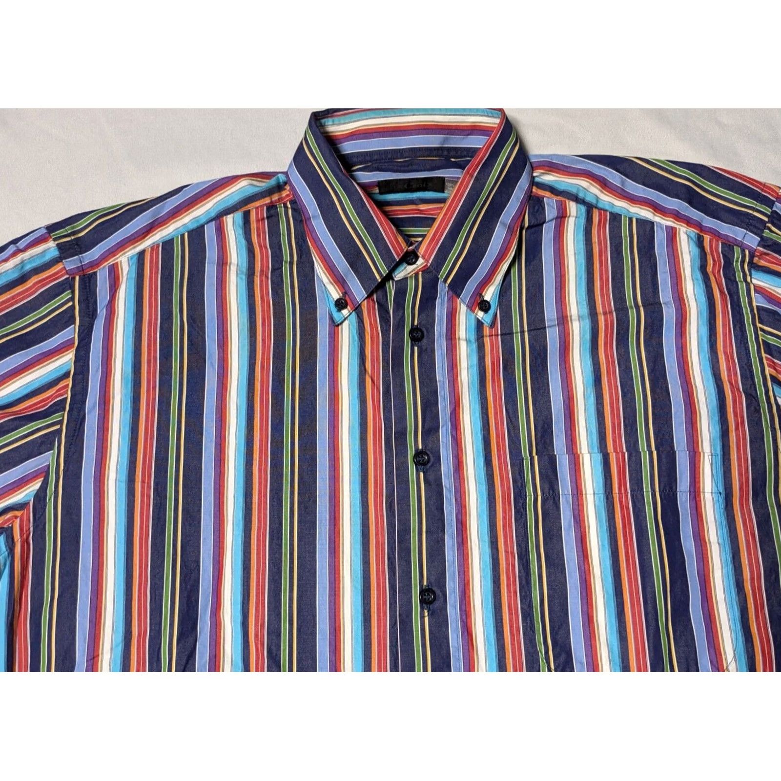 Vintage ST. CROIX Men L Blue Multi Striped Cotton Button-Up Shirt Made In Italy Size US L / EU 52-54 / 3 - 4 Thumbnail
