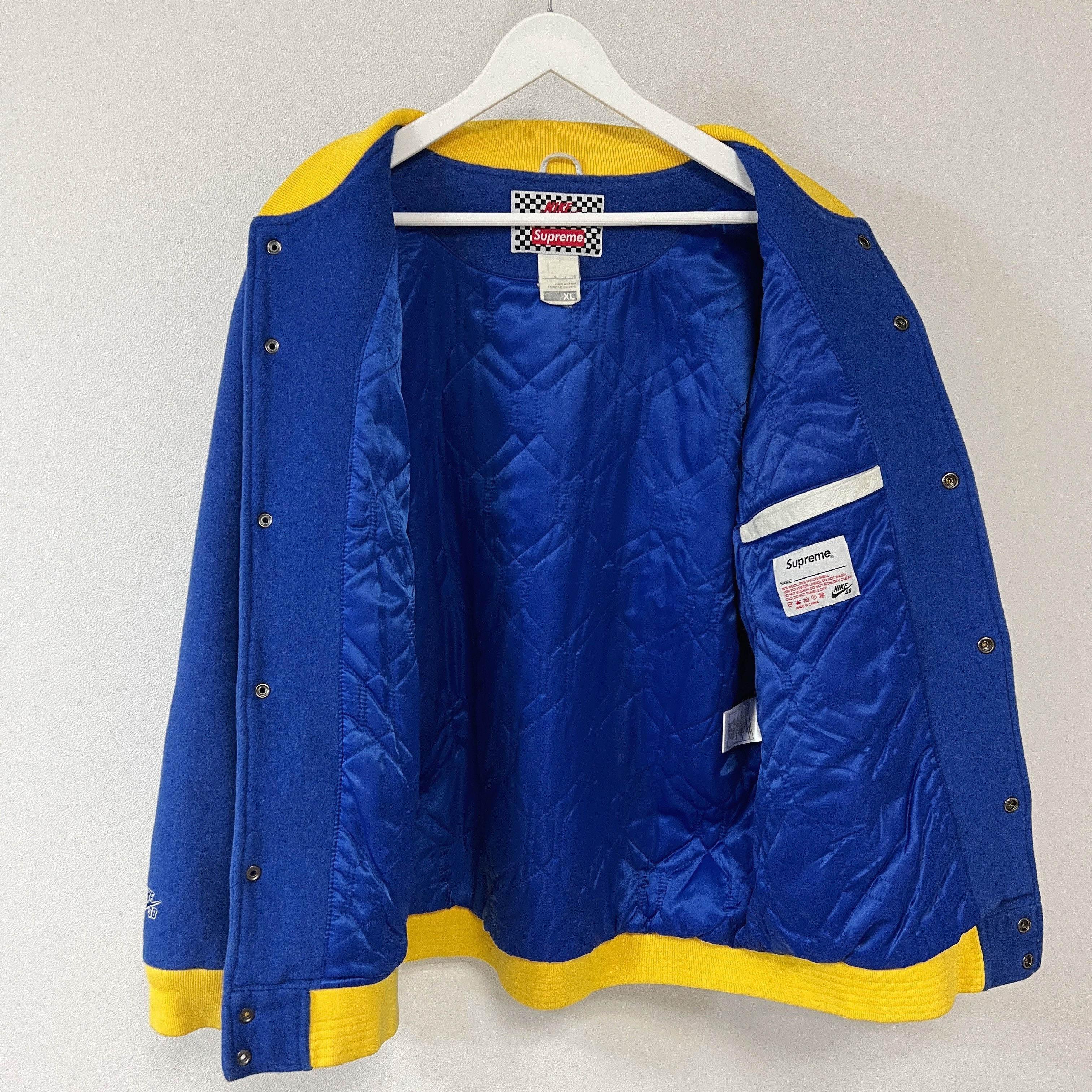 Nike × Supreme Supreme Nike SB Varsity Jacket Blue 2007 Size US XL / EU 56 / 4 - 3 Thumbnail