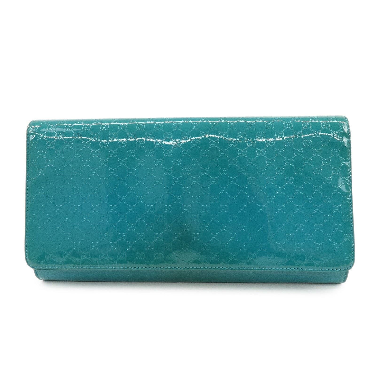 Gucci Gucci Microguccissima Patent Leather Clutch Blue Size ONE SIZE - 1 Thumbnail