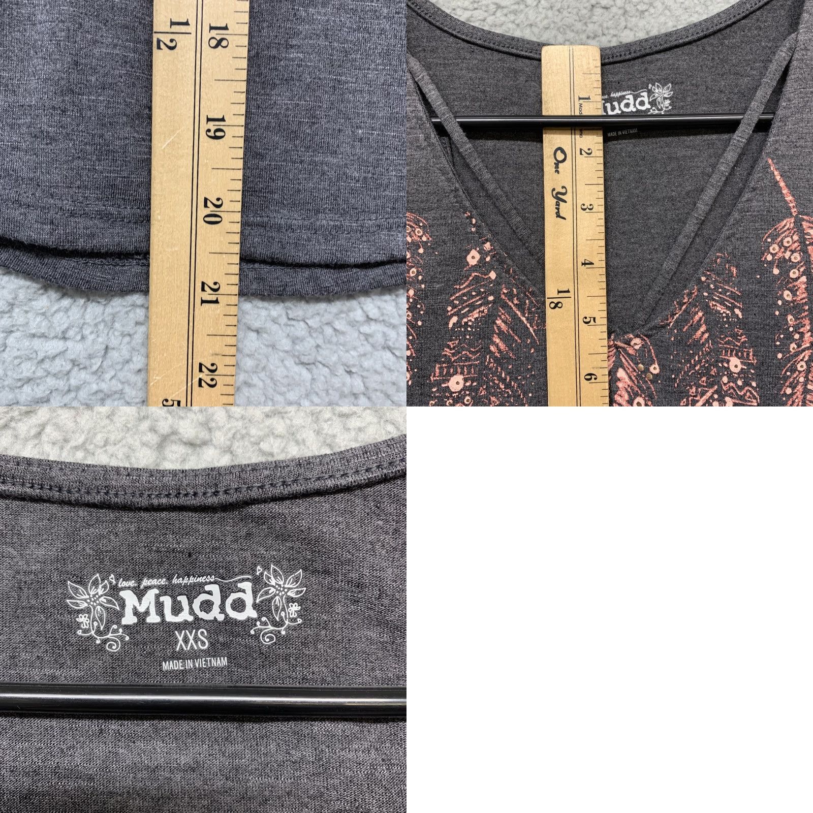 Pinko Mudd Womens Tank Top Gray Pink Feather Graphics Size XXS Size XXS / US 00 / IT 34 - 8 Thumbnail