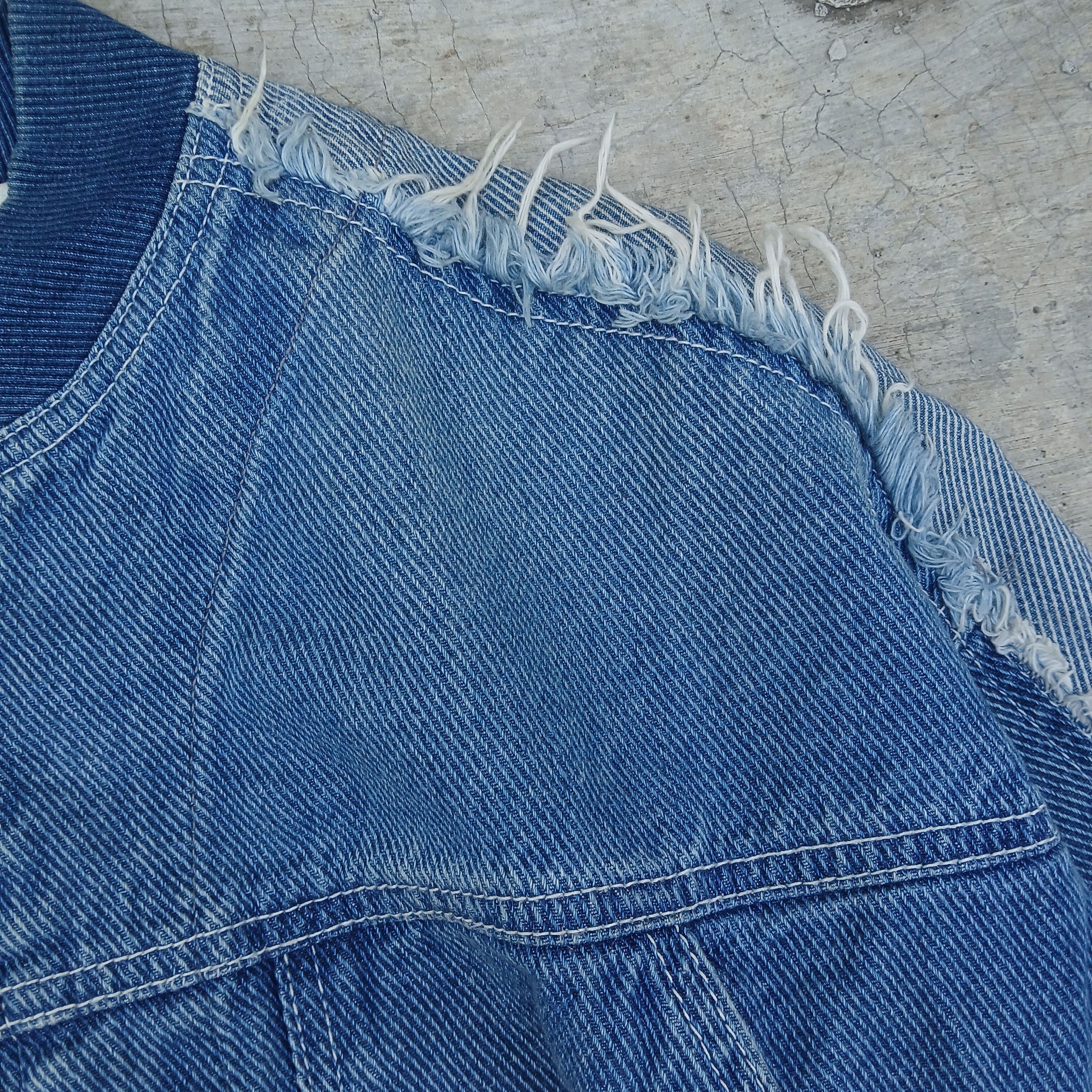 Japanese Brand Cube sugar ripped bomber denim jacket Size L / US 10 / IT 46 - 7 Thumbnail
