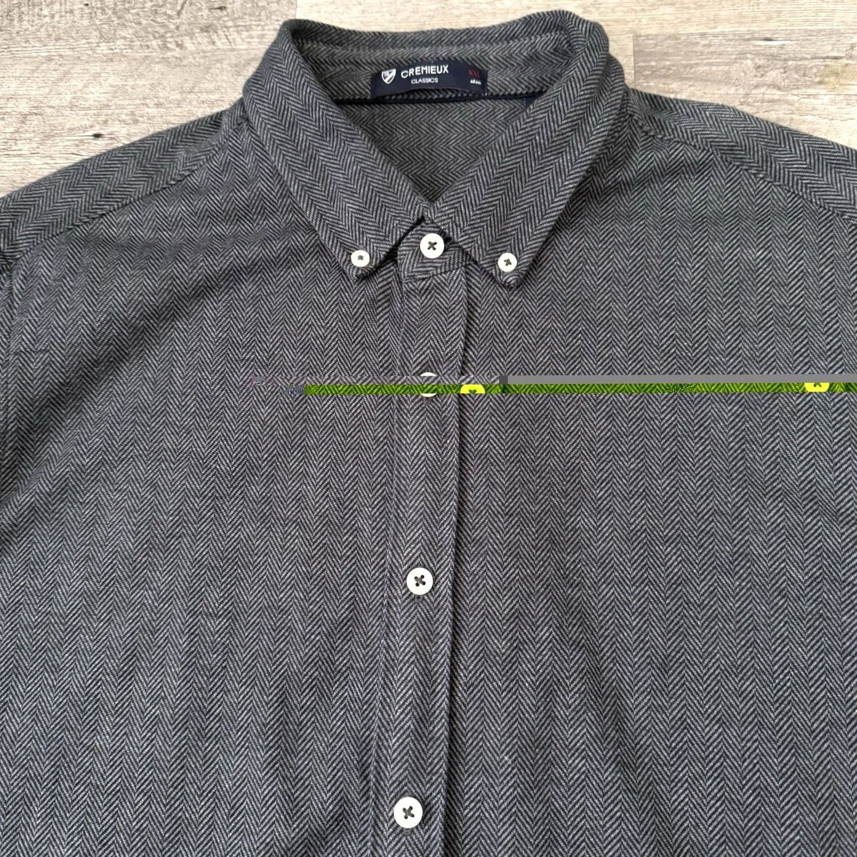 Cremieux Cremieux Classics Shirt Mens 2XL Gray Herringbone Knit Button-Down Long Sleeve Size US XXL / EU 58 / 5 - 6 Thumbnail
