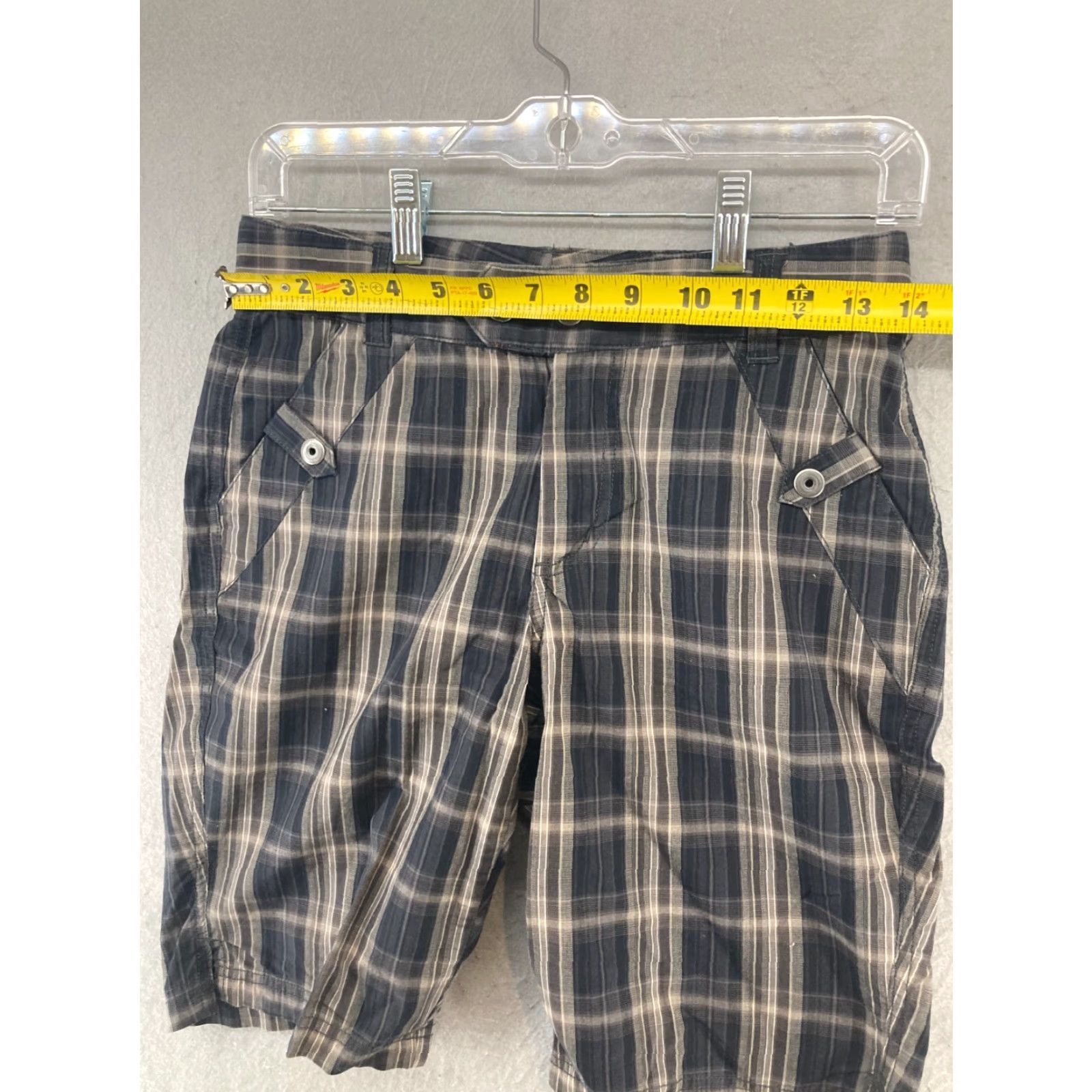 Vintage Columbia Women's Bermuda Shorts 2 Brown Plaid Outdoor Stretch Casual Hiking Size 26" / US 2 / IT 38 - 2 Thumbnail