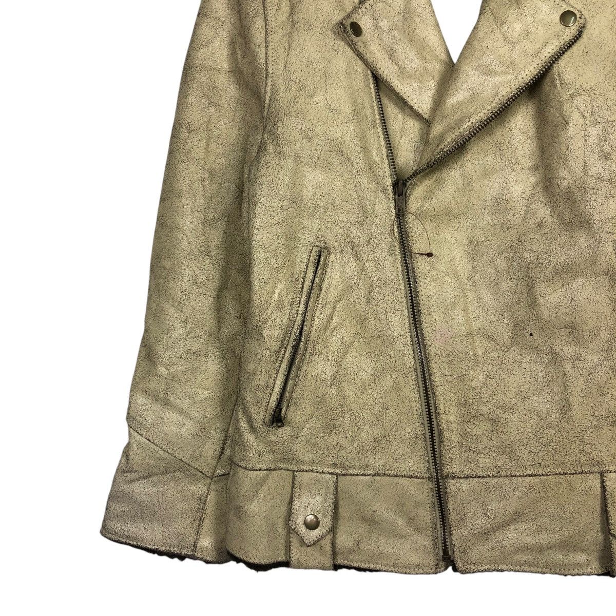 Japanese Brand VINTAGE BIKER COW LEATHER JACKET DOUBLE COLLAR ISSEY MIYAKE Size US M / EU 48-50 / 2 - 6 Thumbnail