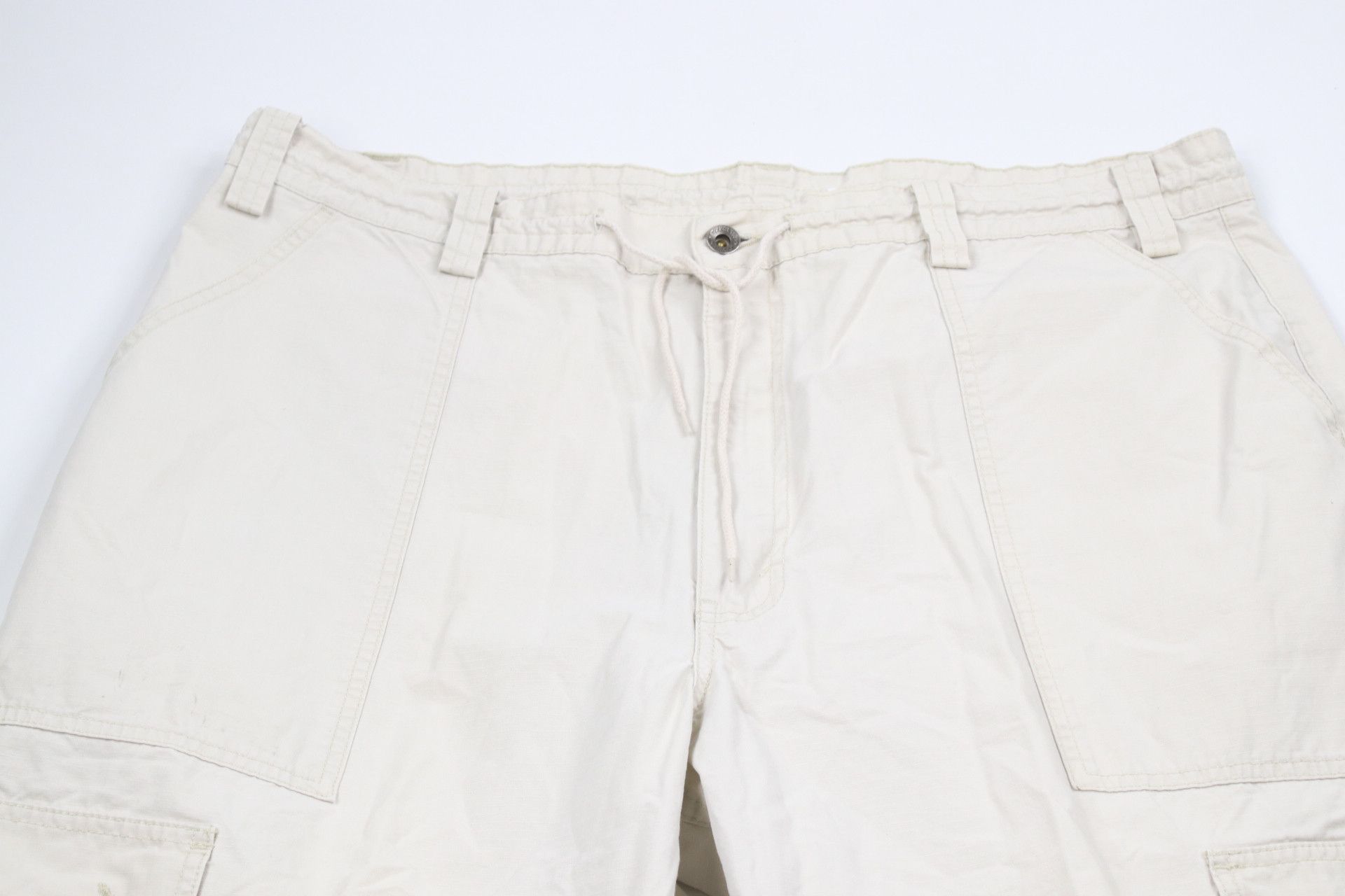 Levi's × Vintage Vintage 90s Levis Silvertab Wide Leg Cargo Pants Beige Size 40 - 2 Thumbnail