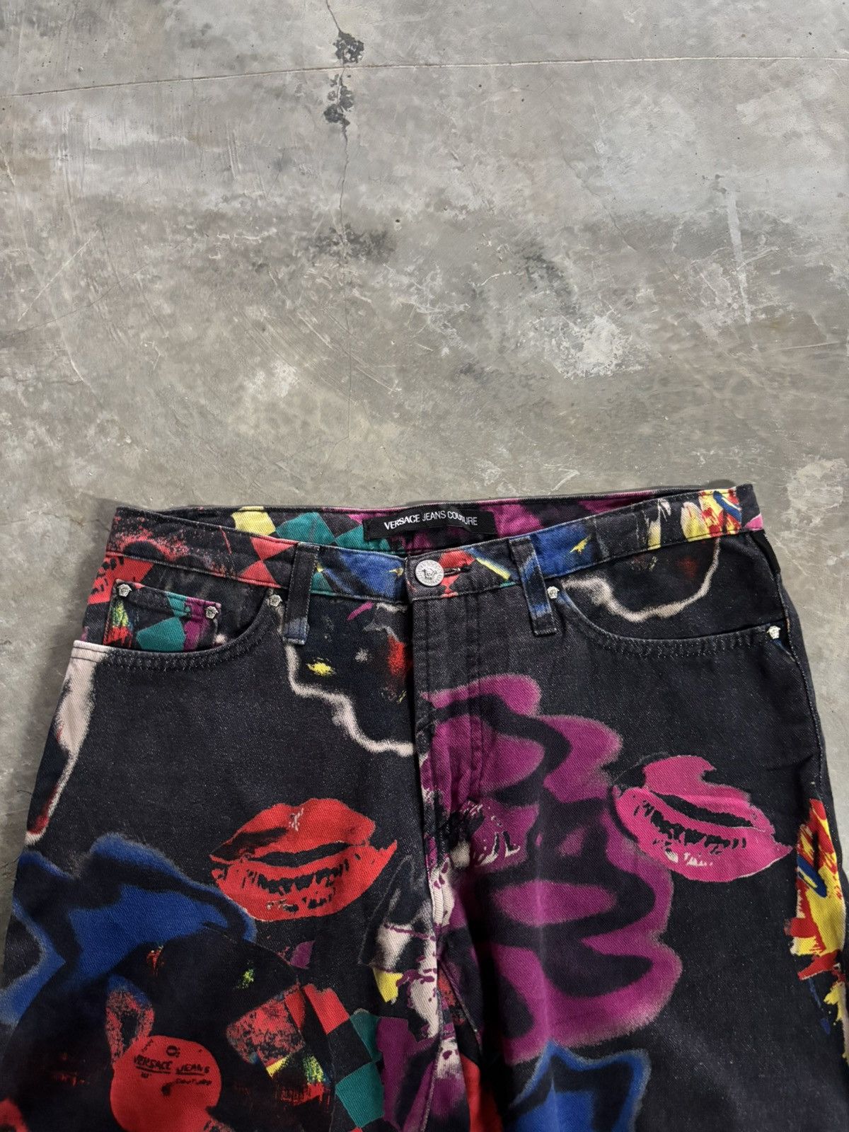 Versace VERSACE JEANS COUTURE bootcut flare jeans crazy overprint Size US 30 / EU 46 - 10 Thumbnail