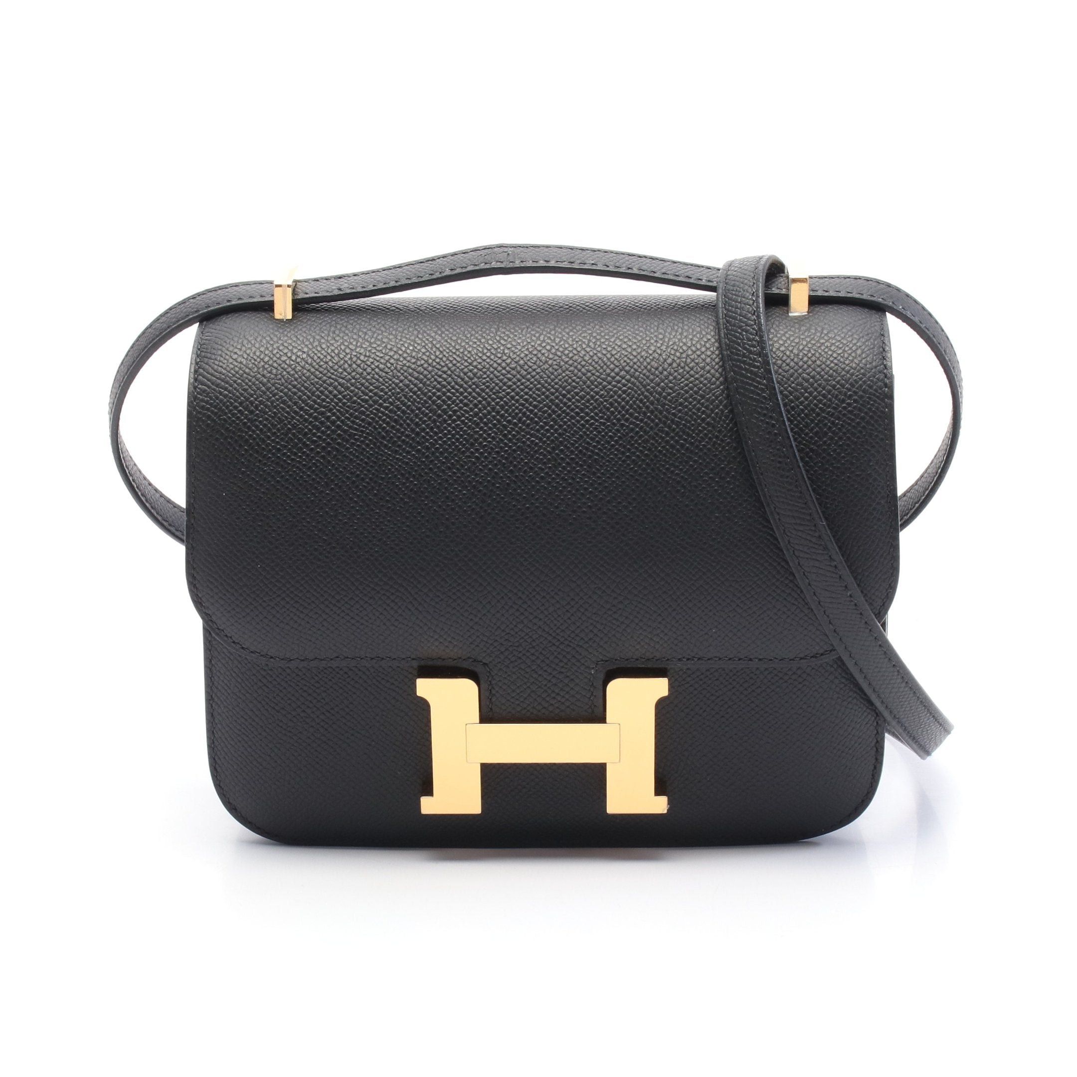 Hermes Constance 3 Mini Miroir Shoulder Bag Veau Epsom Black Gold Hardware K Stamp, Women's