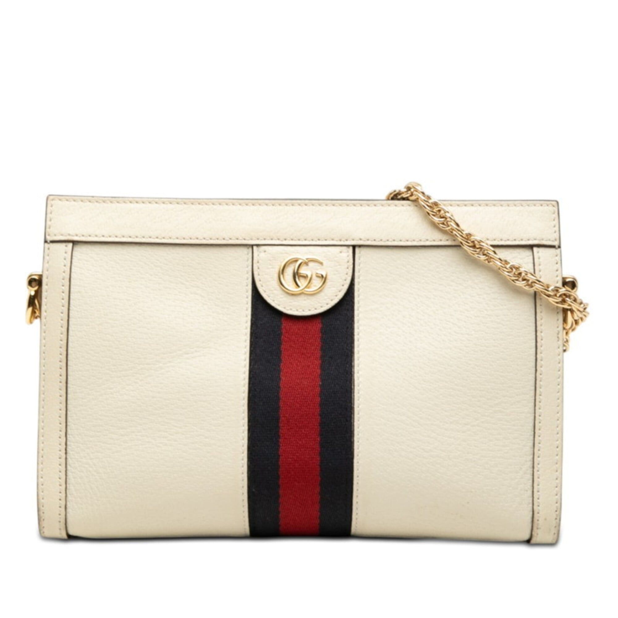 Gucci Gucci Ophidia GG Marmont Chain Shoulder Bag 503877 Beige Multicolor Leather Women's GUCCI Size ONE SIZE - 1 Thumbnail
