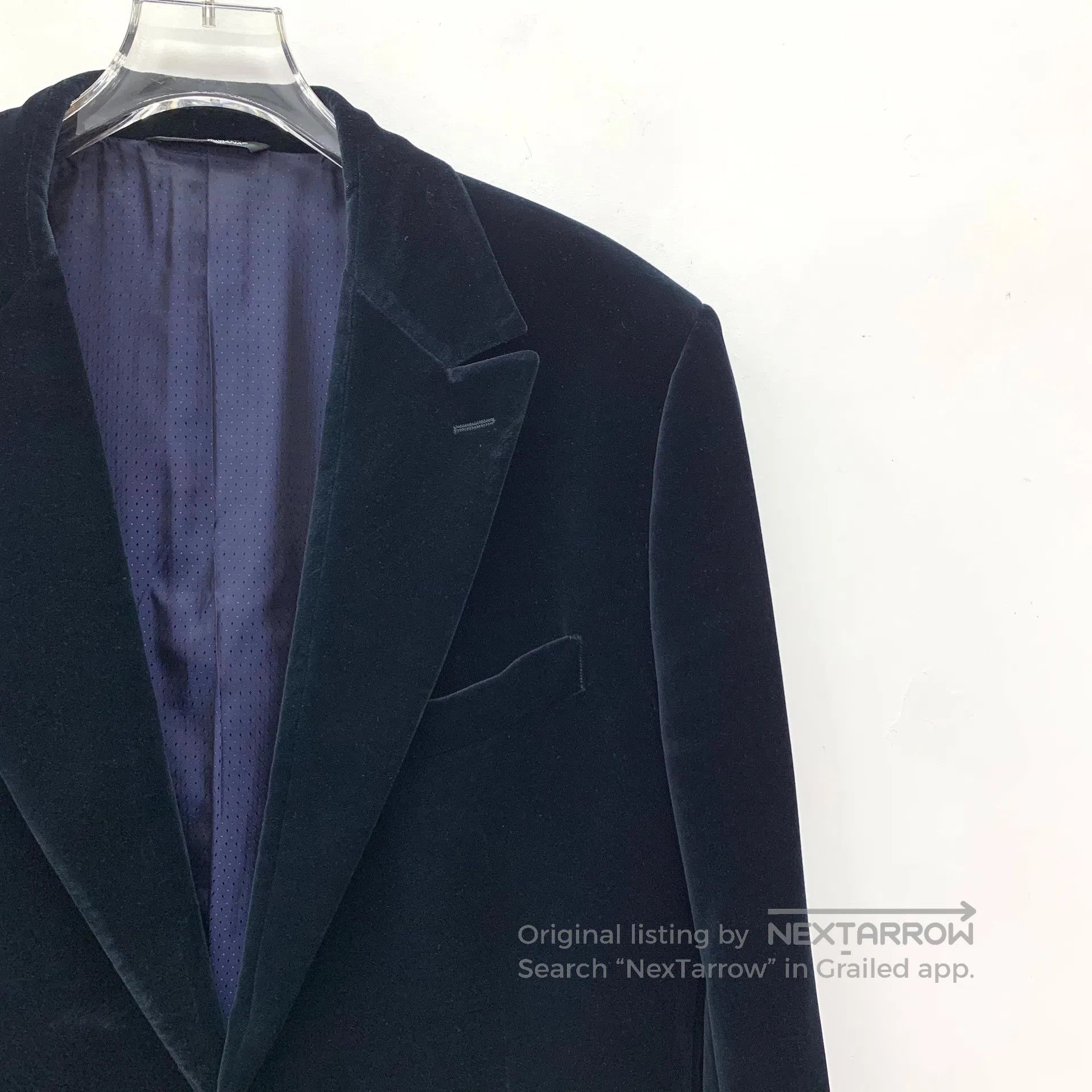 Dolce & Gabbana Dolce Gabbana Black Velvet Cotton Notched Lapel Single-Bre Size US L / EU 52-54 / 3 - 3 Thumbnail