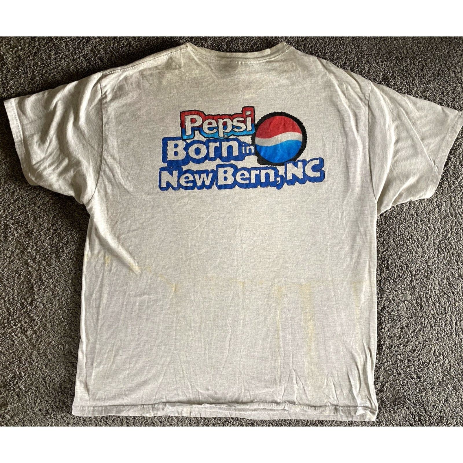 Hanes VINTAGE Hanes Beefy-T T-Shirt Adult 2XL Gray Men 90s Classic Grunge Pepsi Cola Birthplace New Bern NC Size US XXL / EU 58 / 5 - 2 Thumbnail