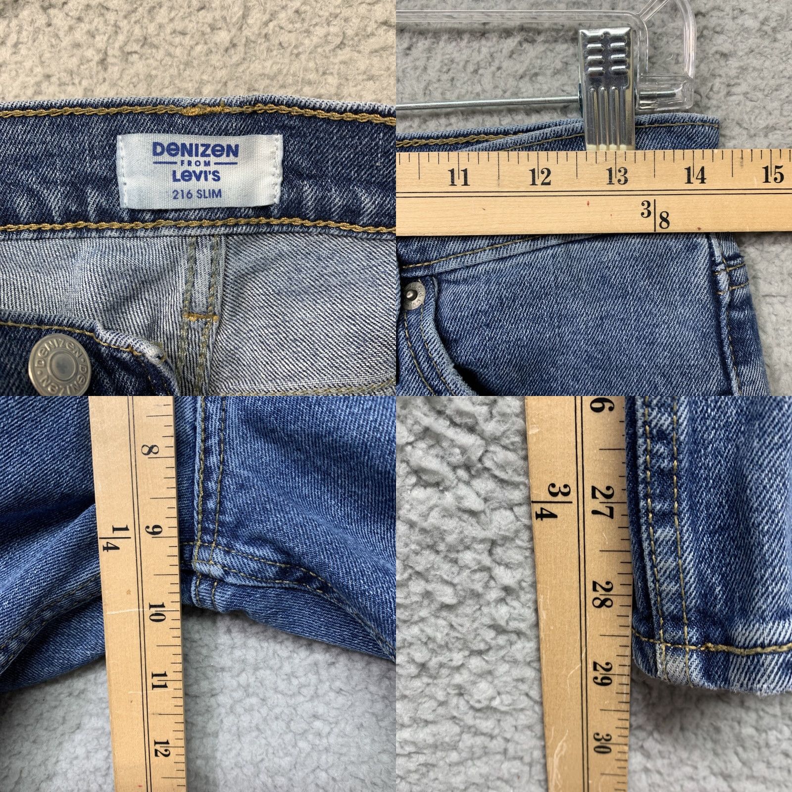 Levi's DENIZEN from Levi's Jeans Slim Fit Blue Denim 28x29 Straight 5-Pocket Men Size US 28 / EU 44 - 8 Thumbnail