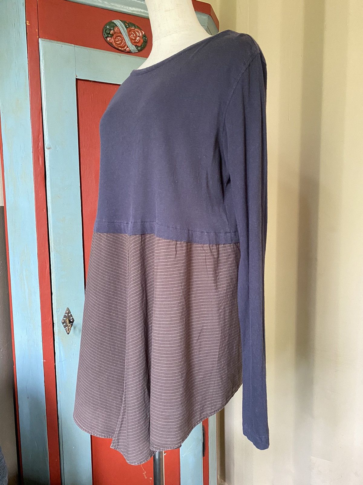 Y's × Yohji Yamamoto Y's YOHJI YAMAMOTO Navy & Brown Layered Tunic Top Size ONE SIZE - 10 Thumbnail