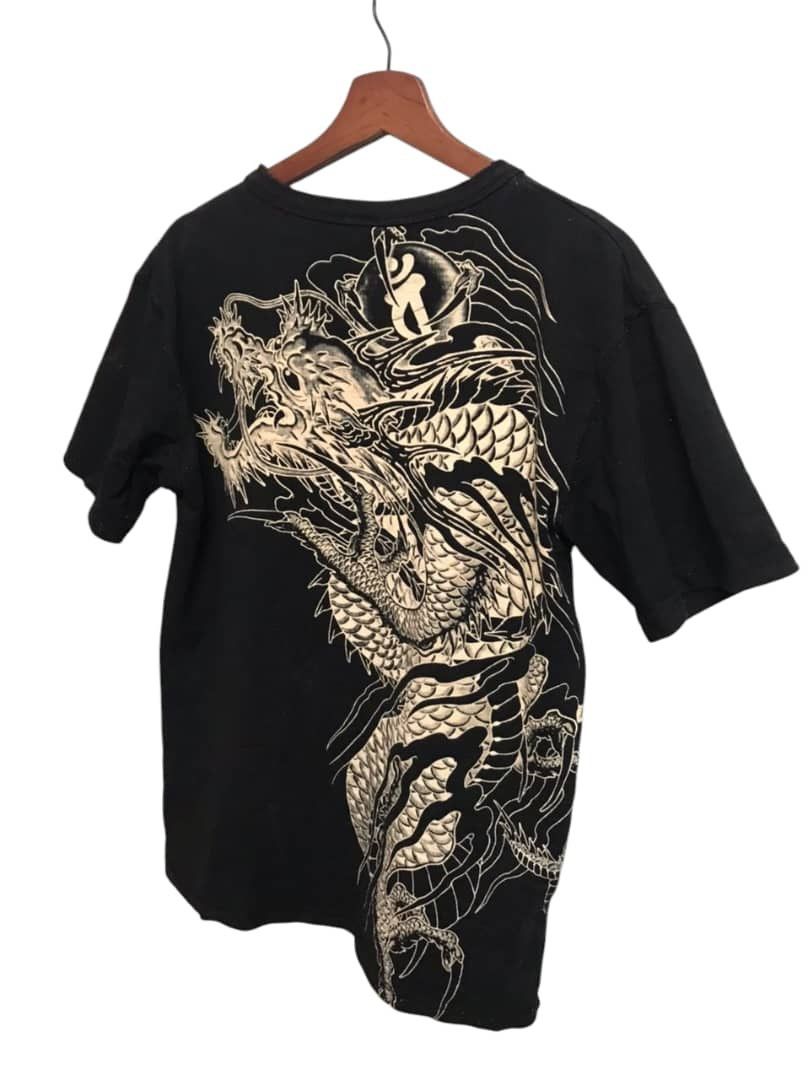 Japanese Brand × Vintage Kenzan Sukajan Dragon Full Print Shirt Size US L / EU 52-54 / 3 - 9 Thumbnail