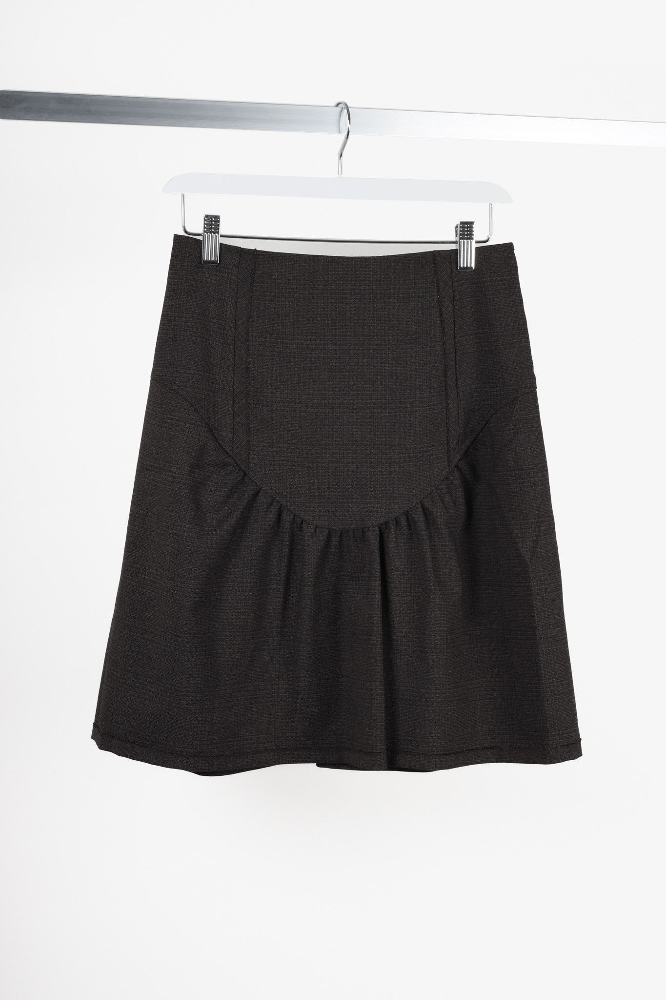 Miu Miu Brown Wool Drop Waist Skirt