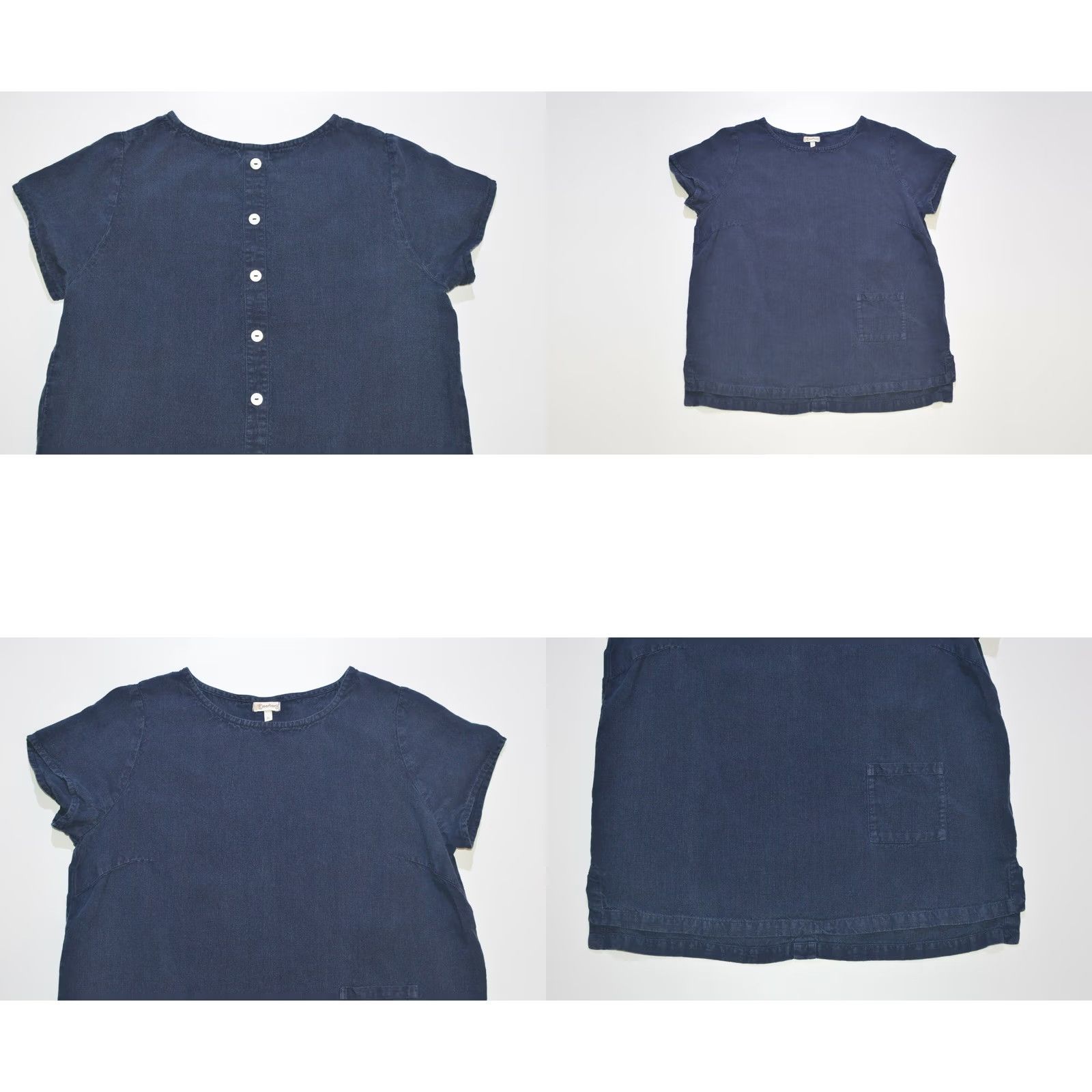 Vintage Wmns Deerberg Front Pocket Blue Linen T-Shirt Top M Women Shirt XS? Size M / US 6-8 / IT 42-44 - 8 Thumbnail