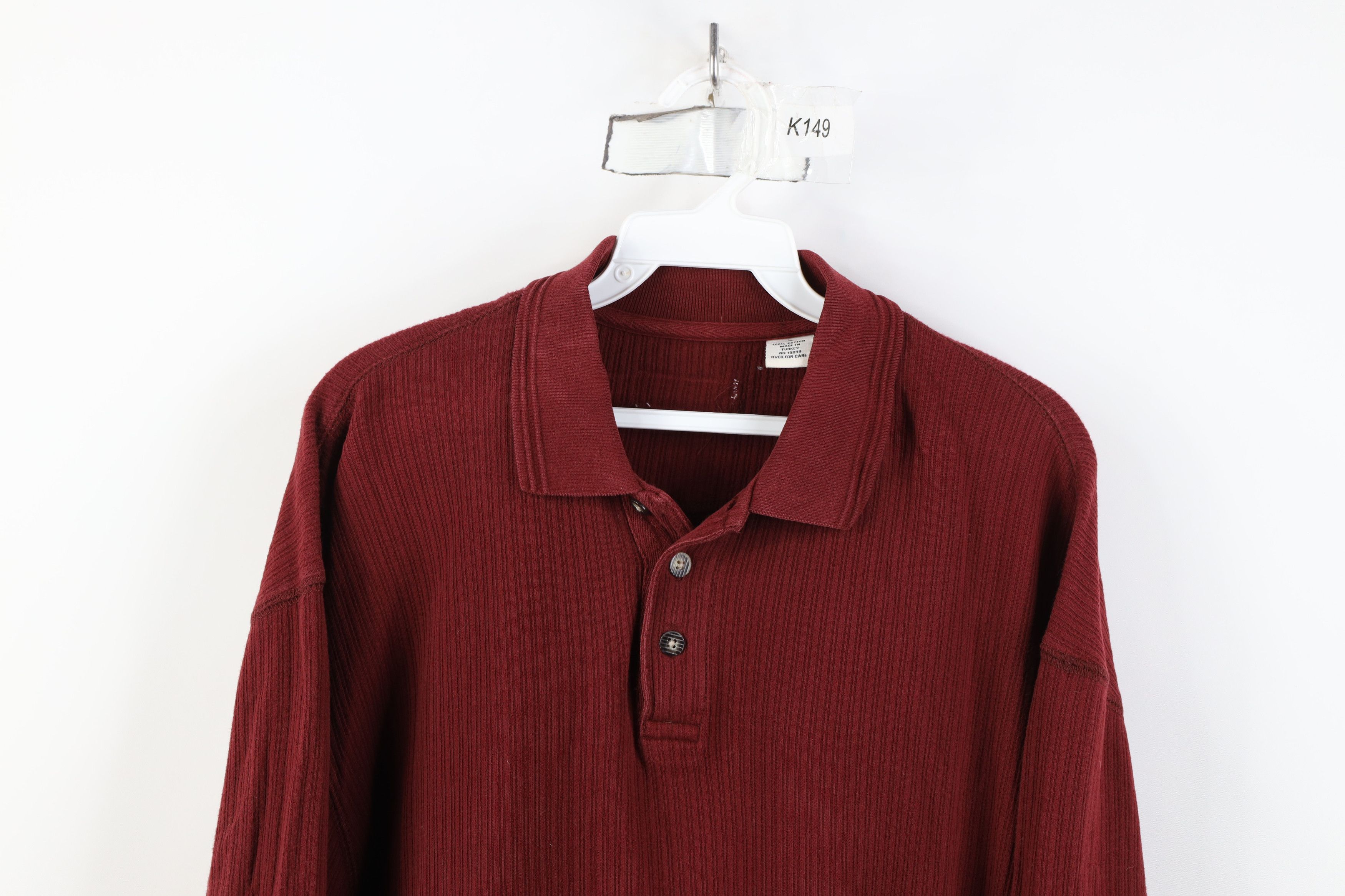 Vintage Vintage Y2K Streetwear Ribbed Knit Long Sleeve Rugby Polo Size US L / EU 52-54 / 3 - 2 Thumbnail