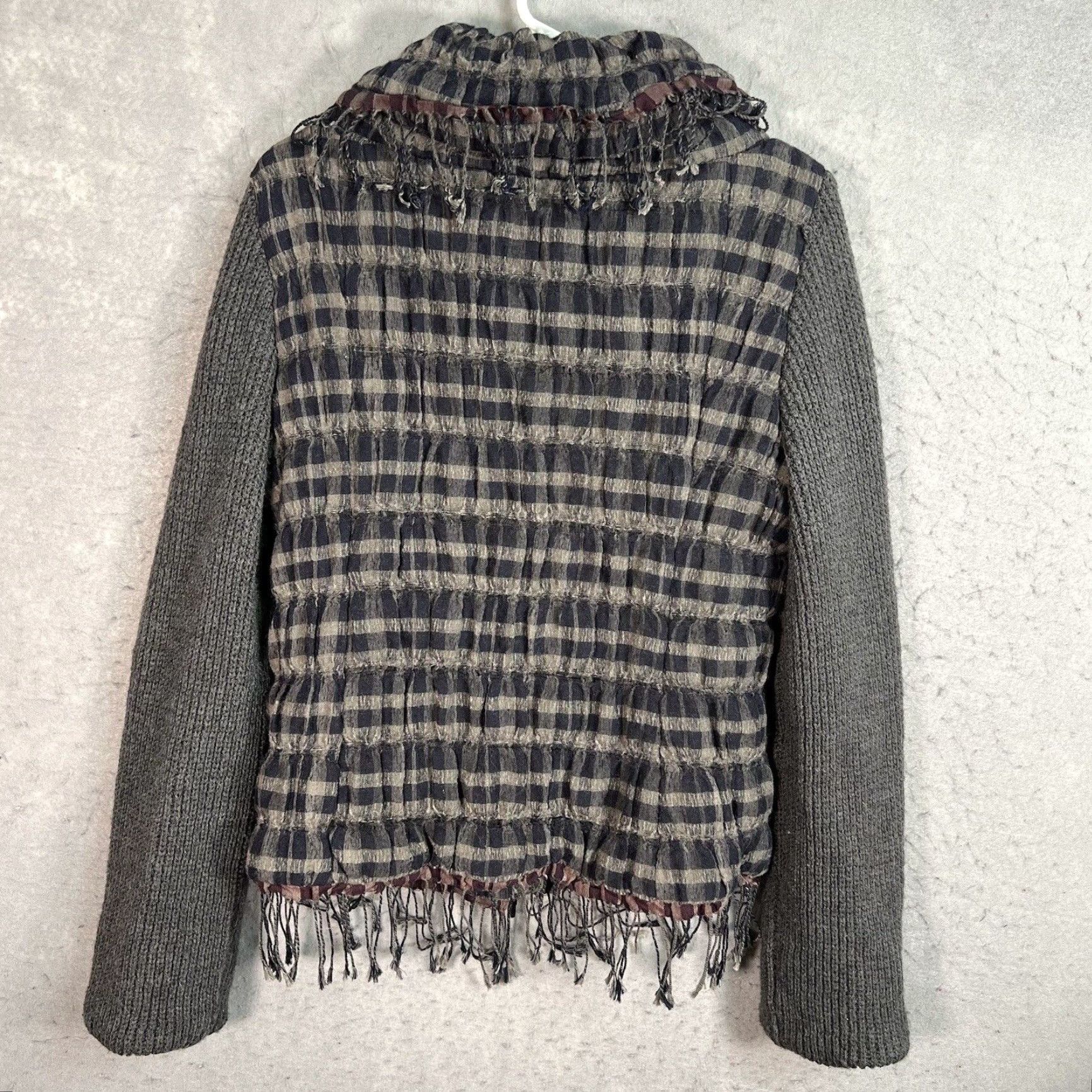Piazza Sempione VINTAGE Piazza Sempione Wool Blend Pattern Jacket Women's Size 42 Gray Full Zip Size M / US 6-8 / IT 42-44 - 2 Thumbnail