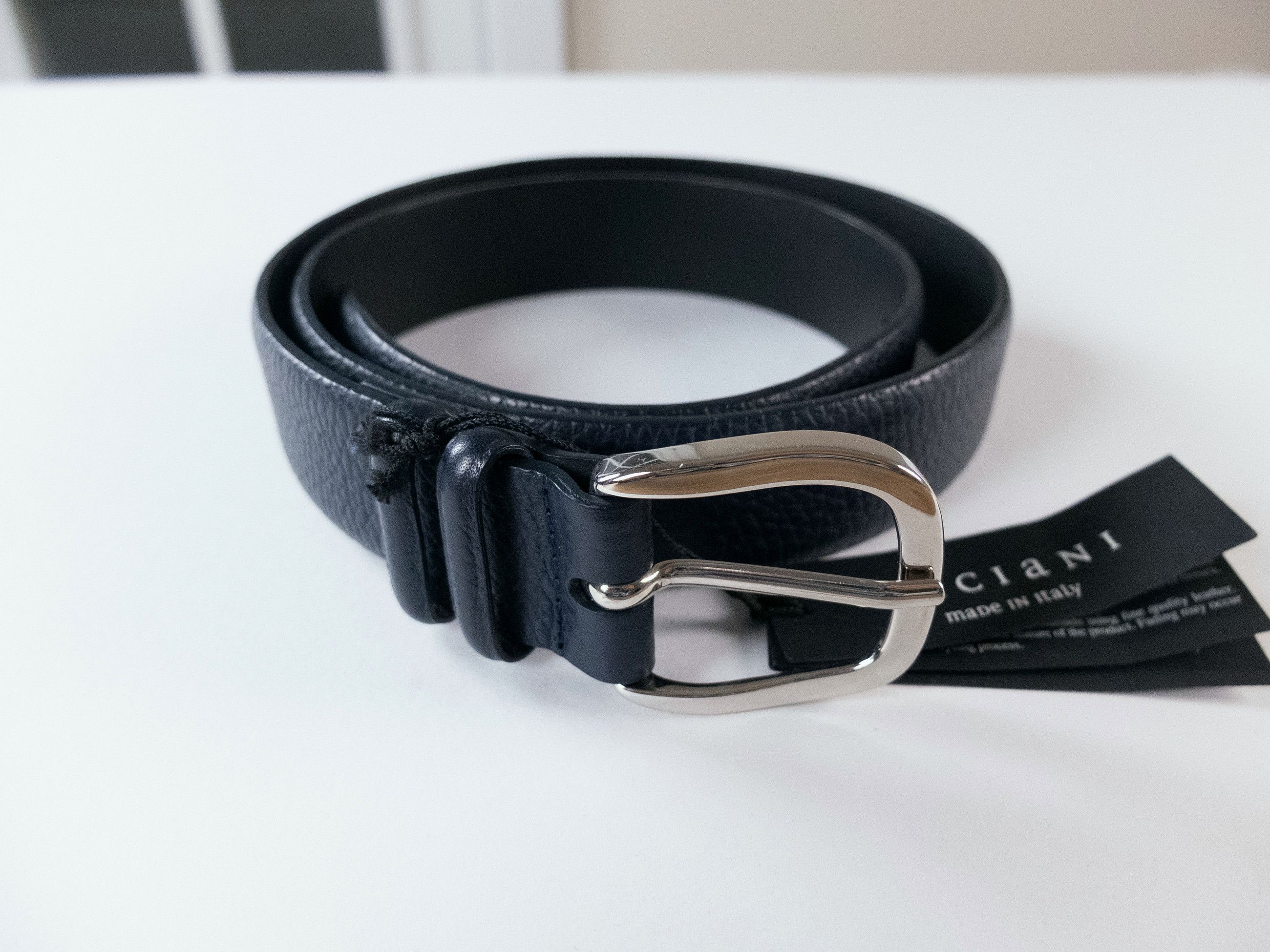 Orciani ORCIANI navy blue leather belt 90 (for size 34 inch waist) Size 34 - 1 Thumbnail