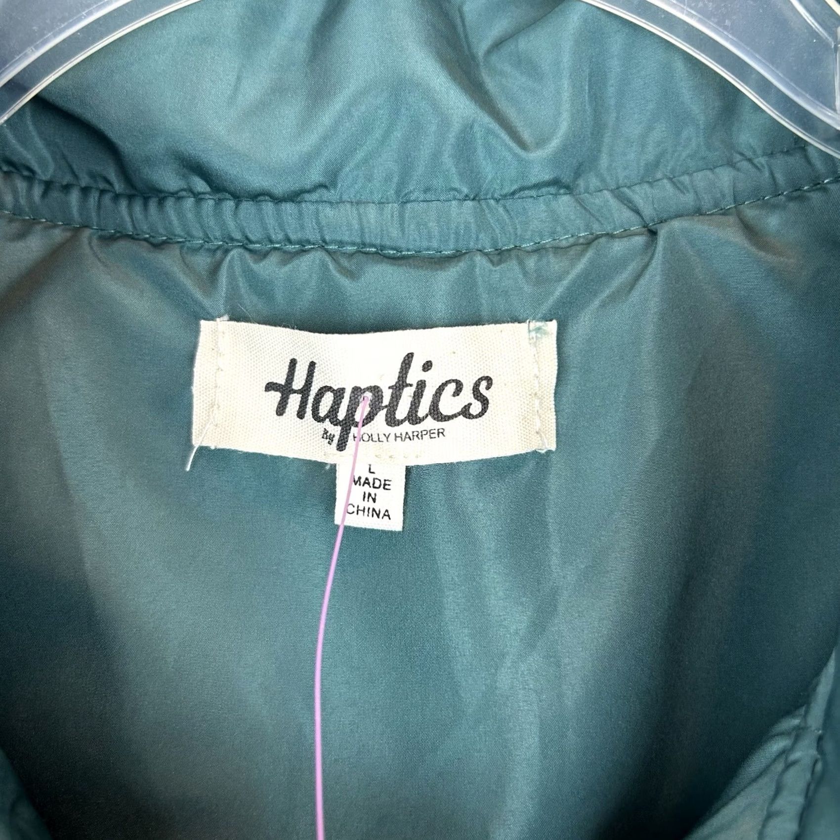 Vintage Haptics Puffer Vest Womens L Green Quilted Snap Front Casual Vest Size L / US 10 / IT 46 - 3 Thumbnail