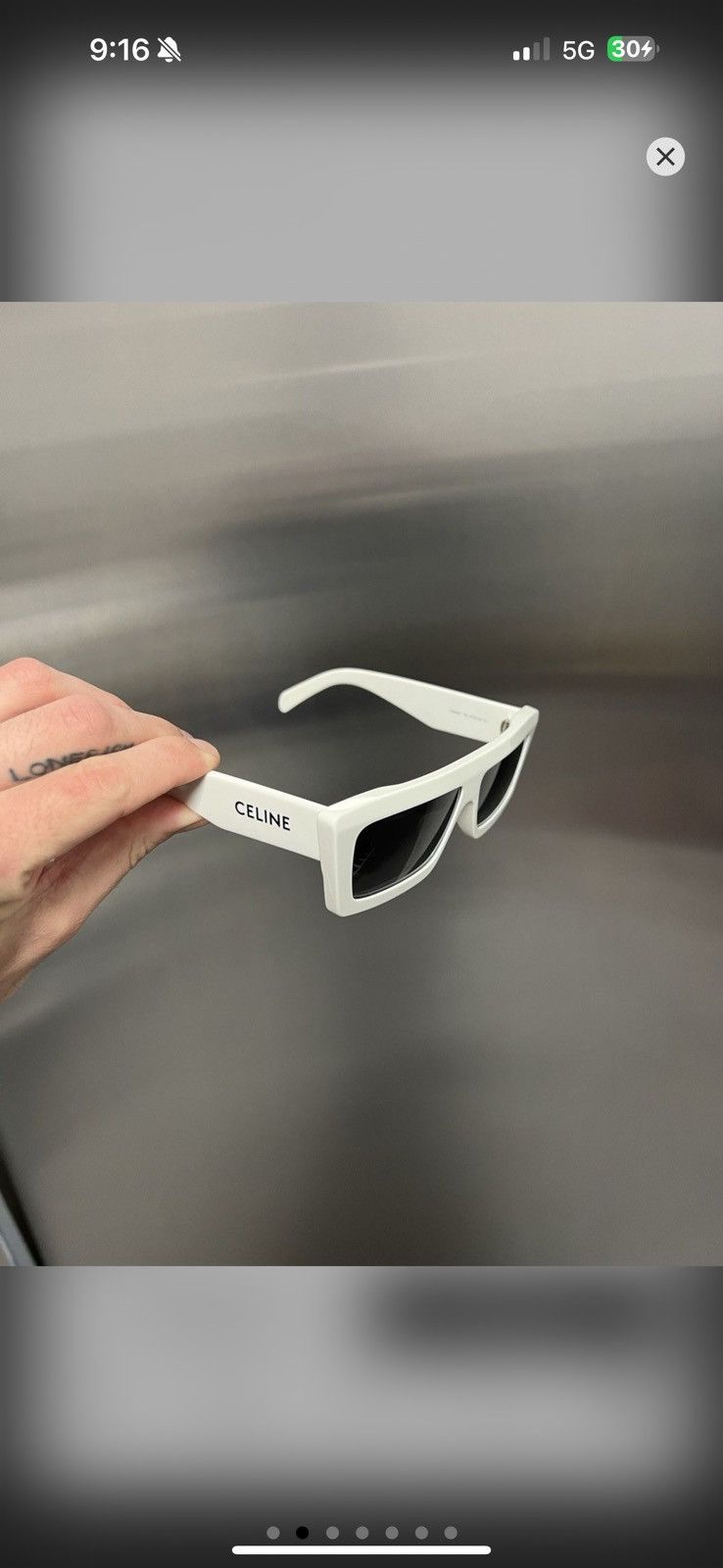 Celine Celine CL40214U White Rectangular Sunglasses Size ONE SIZE - 2 Thumbnail