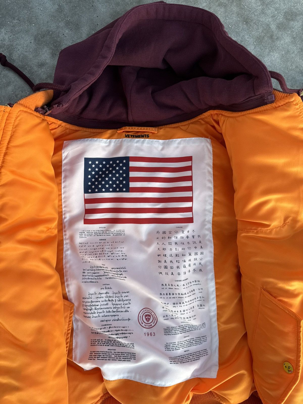 Alpha Industries × Vetements ‼️RARE‼️ VETEMENTS X ALPHA MA-1 BURGUNDY BOMBER JACKET HYPE Size US XS / EU 42 / 0 - 15 Thumbnail