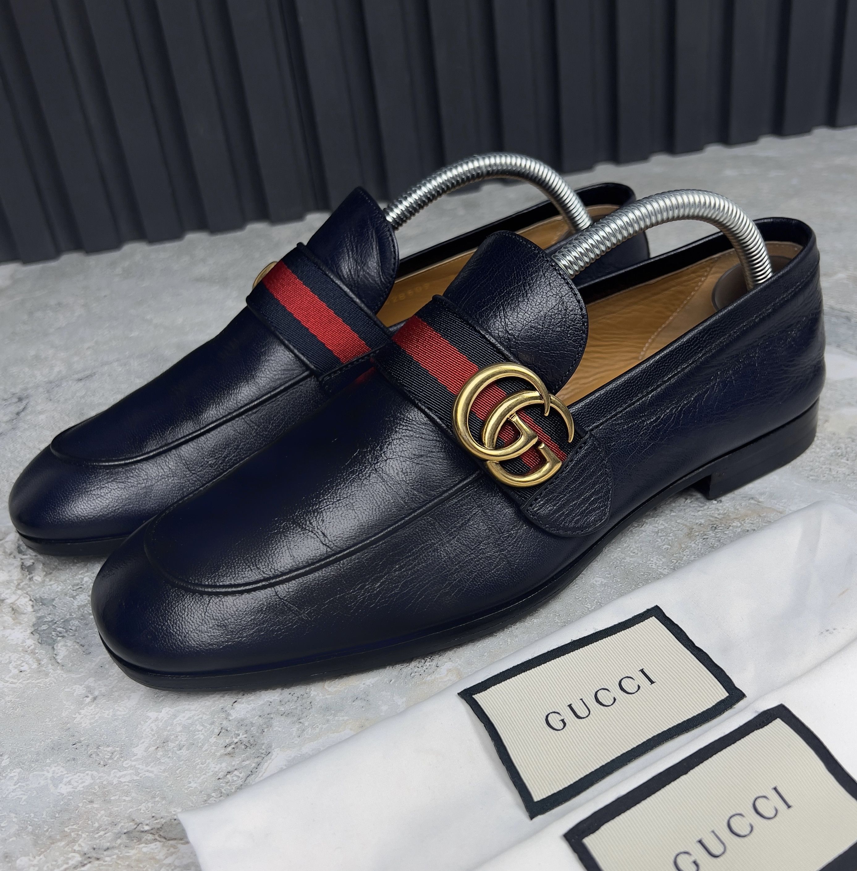 Gucci GG Leather Web Loafers Size 39 Gucci Men main image 2