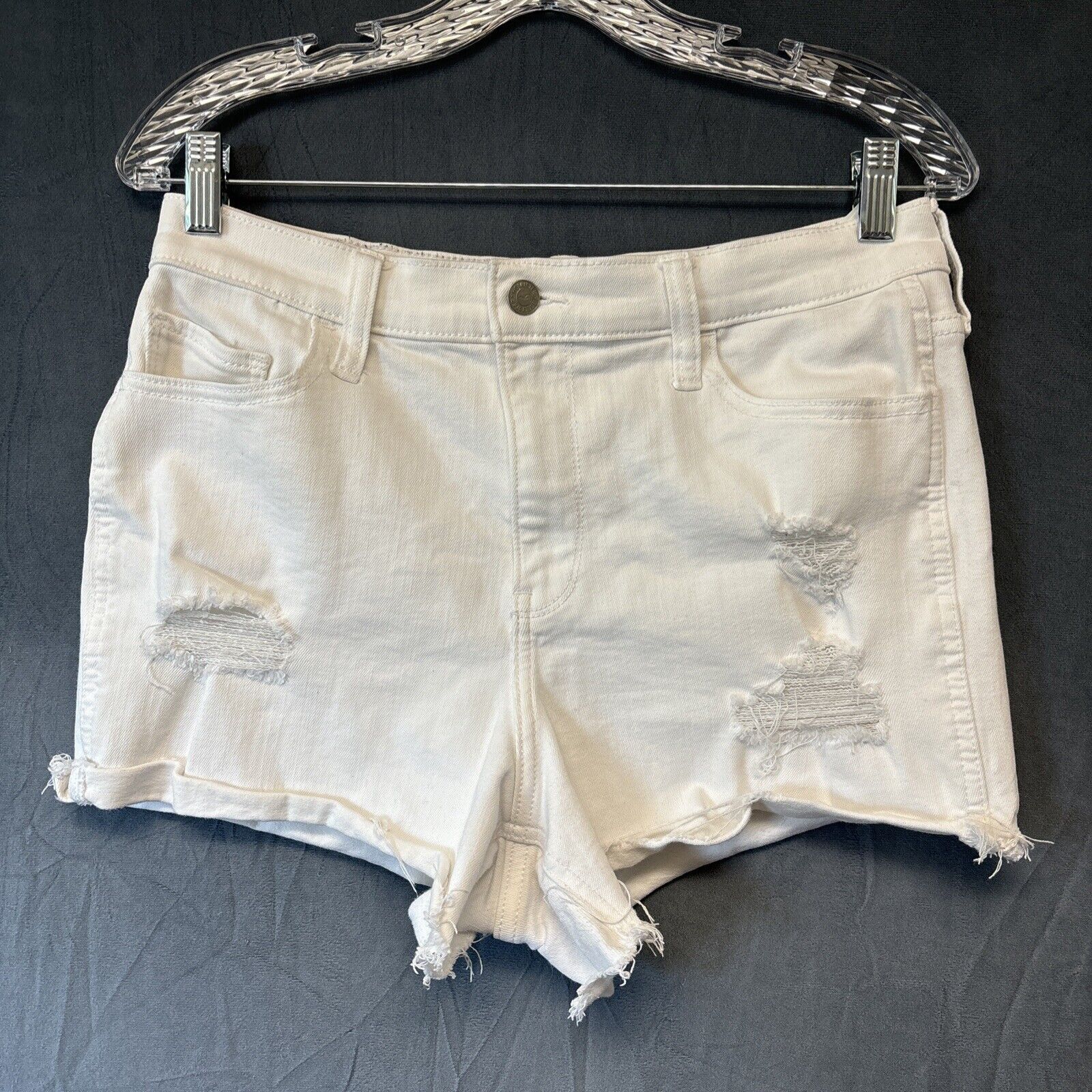 Hollister Hollister Cut Off Jean Short Jort Women Size 31 White Booty Size 31" - 1 Thumbnail