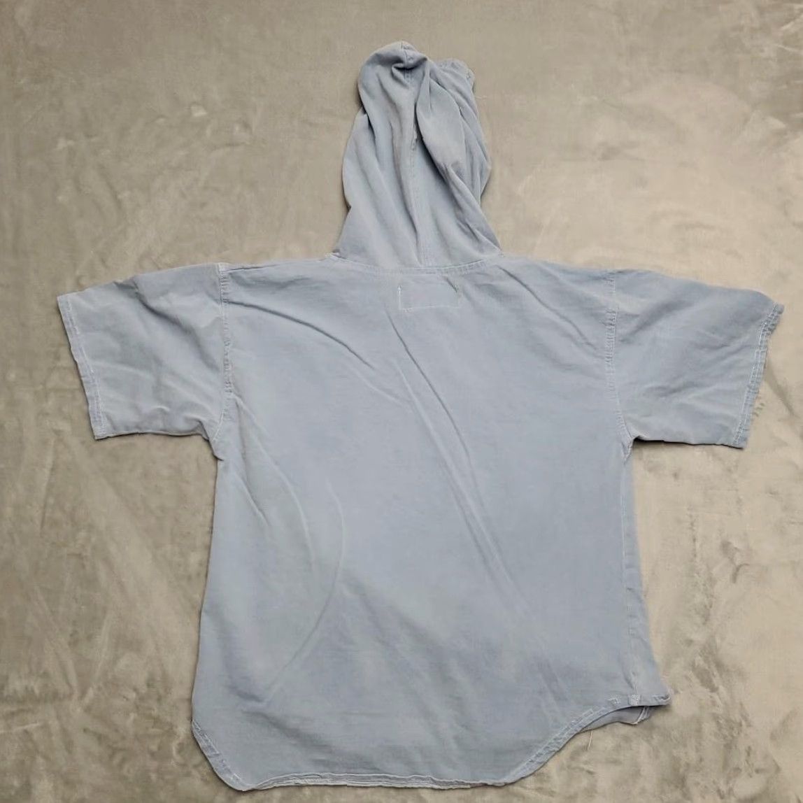 Vintage VINTAGE e.n.u.f. Internationale Shirt Mens S Hooded Pullover 90s Blue Short Sleeve Graphic Print Mens Size S / US 4 / IT 40 - 4 Thumbnail