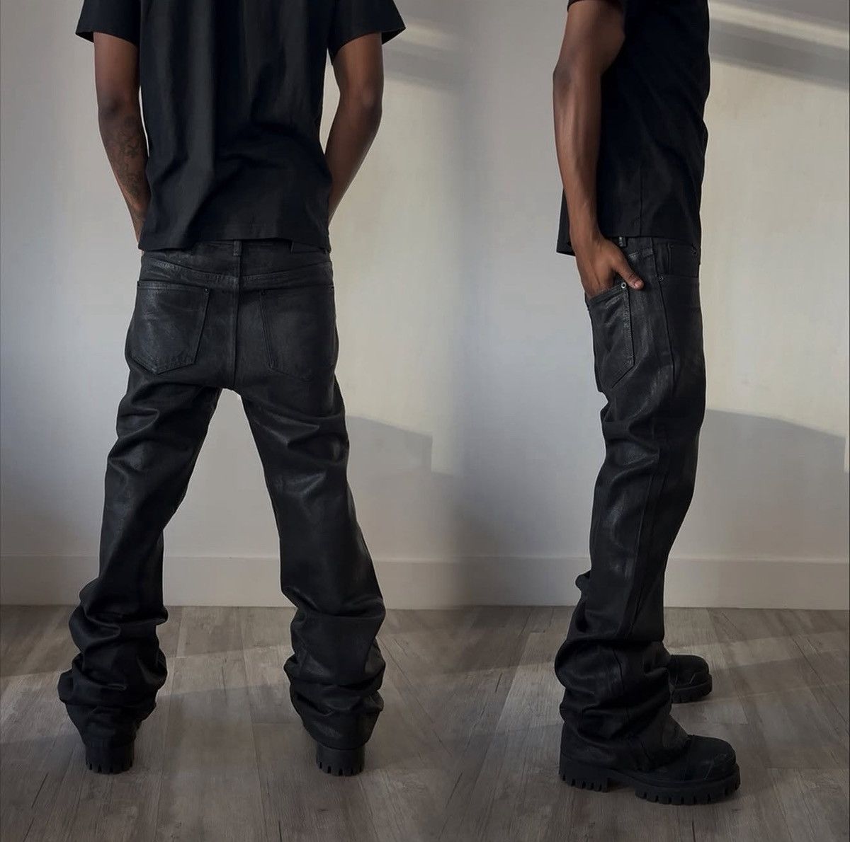 Other Black Waxed Flared Denim Size US 28 / EU 44 - 1 Thumbnail