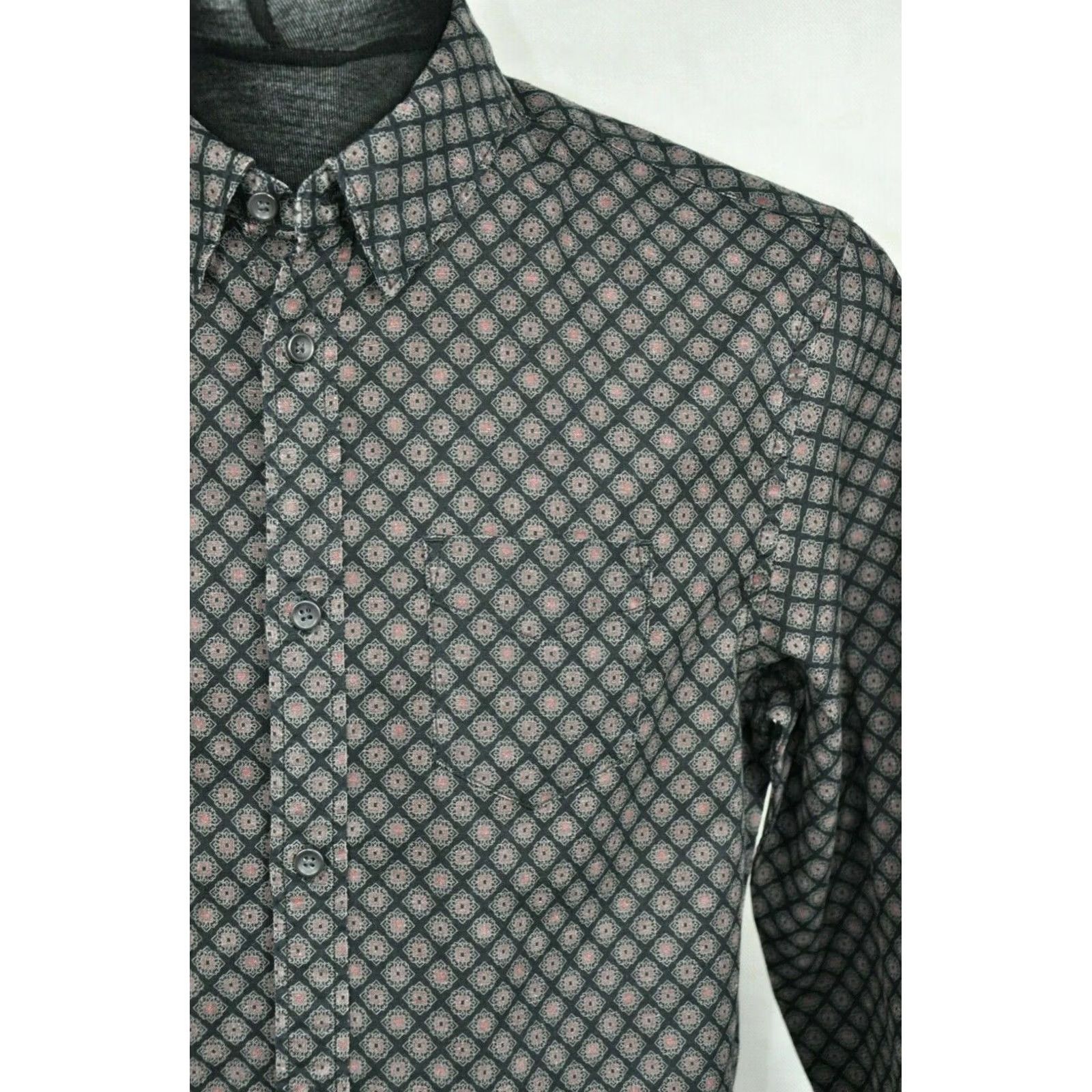 Allsaints AllSaints Montpezat Shirt Men M Linen 55% Linen 45% Cotton Geometric Button-Down Long Sleeve Multicolor"} Size US M / EU 48-50 / 2 - 5 Thumbnail