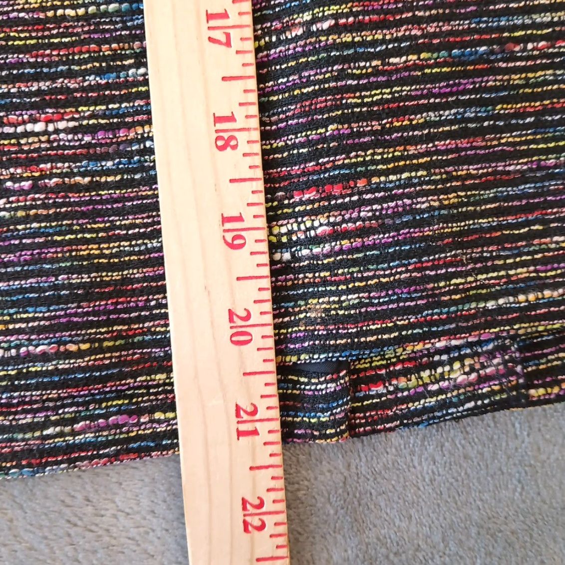 Loft LOFT Skirt Women Short Pencil Multicolor Striped Pockets Lined Slit Size 14 Knit Polyester Rayon Regular, Machine Washable Size 36" / US 14 / IT 50 - 3 Thumbnail