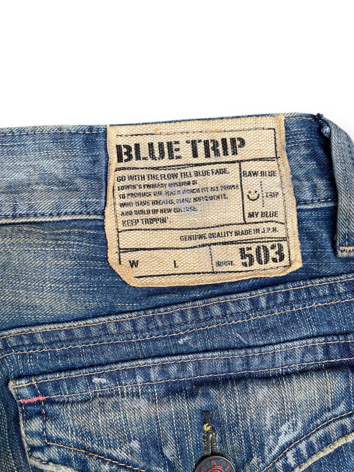 Edwin × Japanese Brand × Vintage Vintage Selvedge Distressed Edwin 503 Denim Jeans. #D8 Size US 34 / EU 50 - 8 Thumbnail