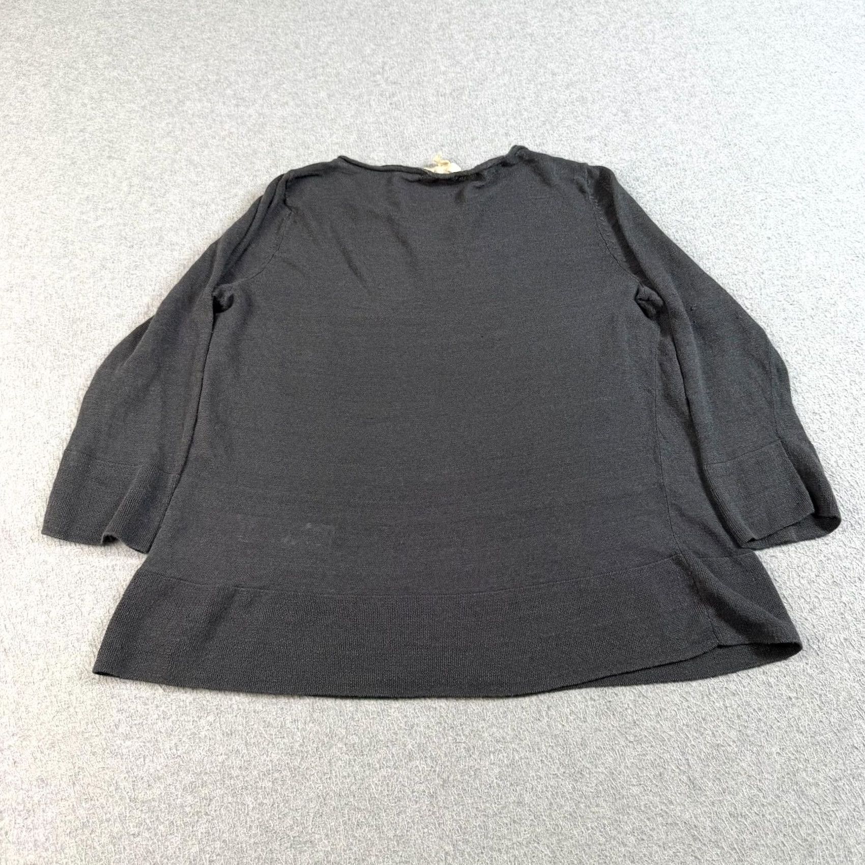 Eileen Fisher Eileen Fisher Shirt Women XS Gray Organic Linen Blend Lightweight Boat Neck 3/4 Sleeve Tunic Casual Spring Women XS Gray - EILEEN FISHER Shirt Size XS / US 0-2 / IT 36-38 - 2 Thumbnail