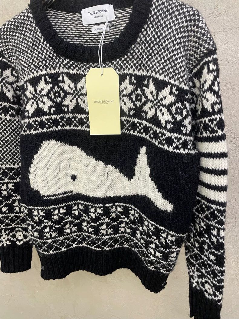 Thom Browne Thom browne Black and white four-striped whale pattern roun Size US S / EU 44-46 / 1 - 3 Thumbnail