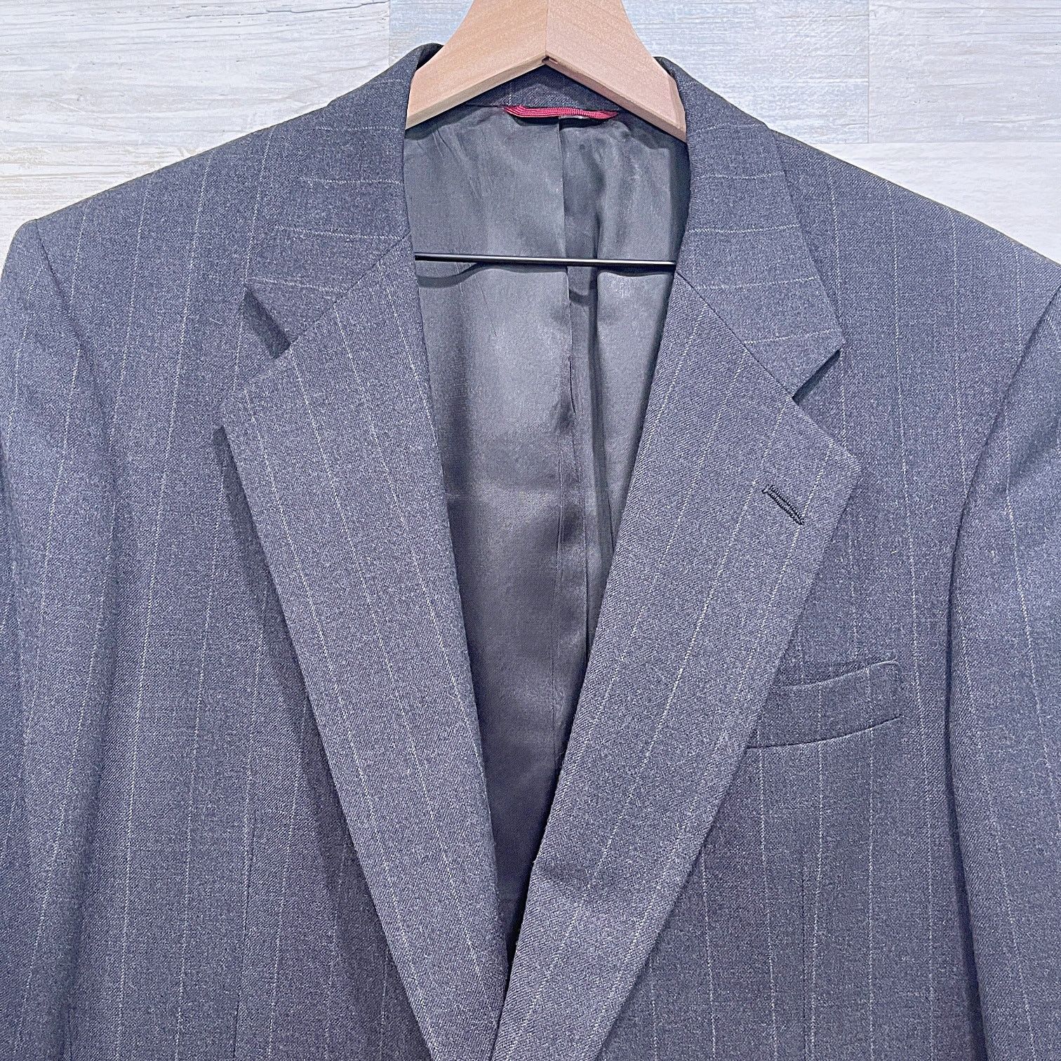 Jos. A. Bank Jos A Bank Flannel Striped Suit Gray Vintage USA Made 42L 36 Size 42L - 3 Thumbnail