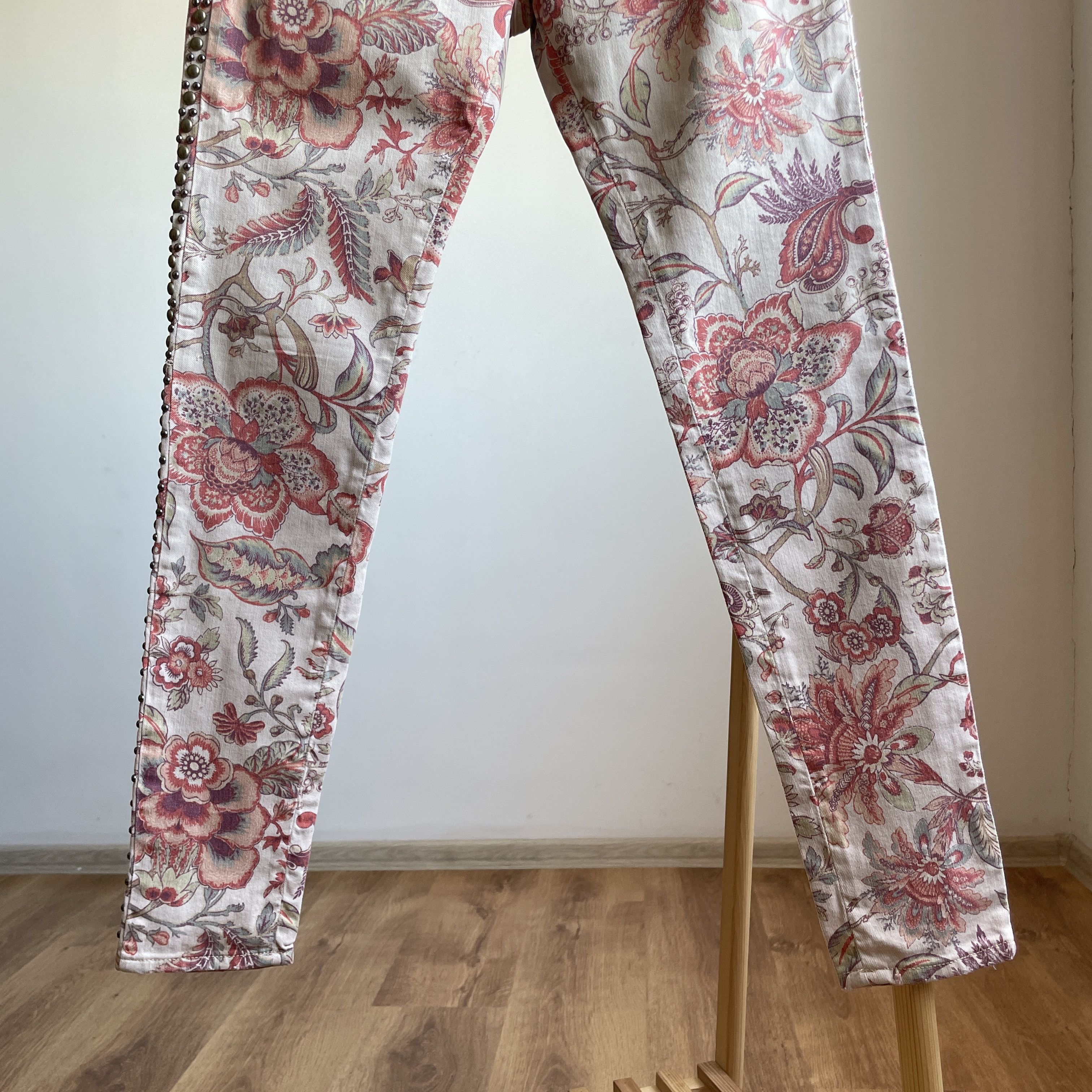 Denim & Supply Ralph Lauren Denim & Supply Ralph Lauren Skinny Floral Studded Jeans Size 29" - 8 Thumbnail