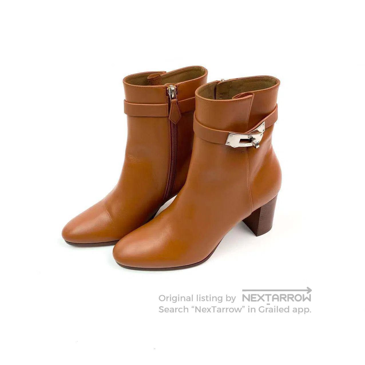 Hermes Hermes Kelly buckle high-heeled ankle boots| Size US 7.5 / IT 37.5 - 1 Thumbnail