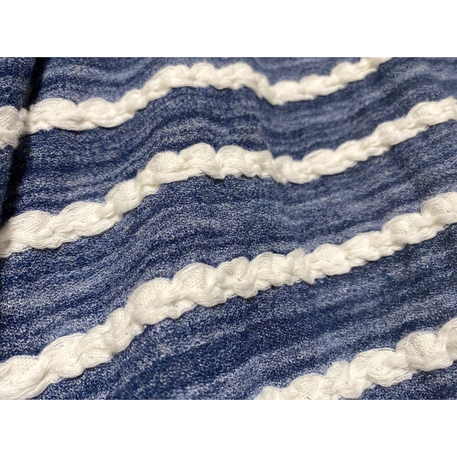 Vintage Chico's Cardigan Sweater Adult Medium Blue Striped Open Front Long Sleeve Womens Size M / US 6-8 / IT 42-44 - 4 Thumbnail