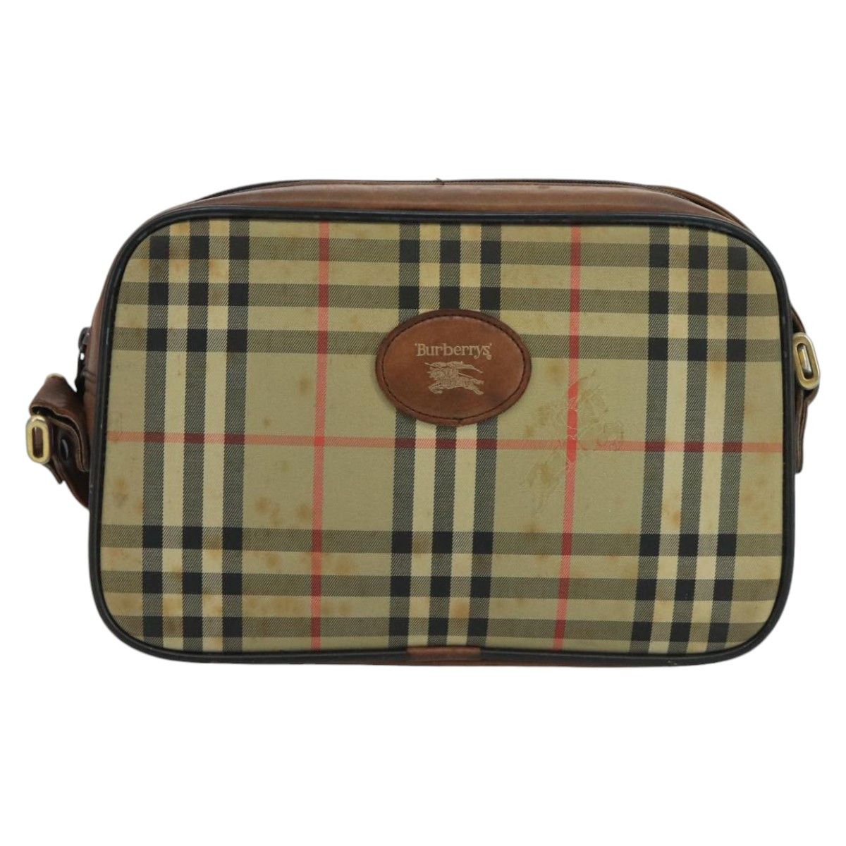 Burberry Nova Check Beige Canvas Shoulder Bag (Pre-Owned) Size ONE SIZE - 1 Thumbnail