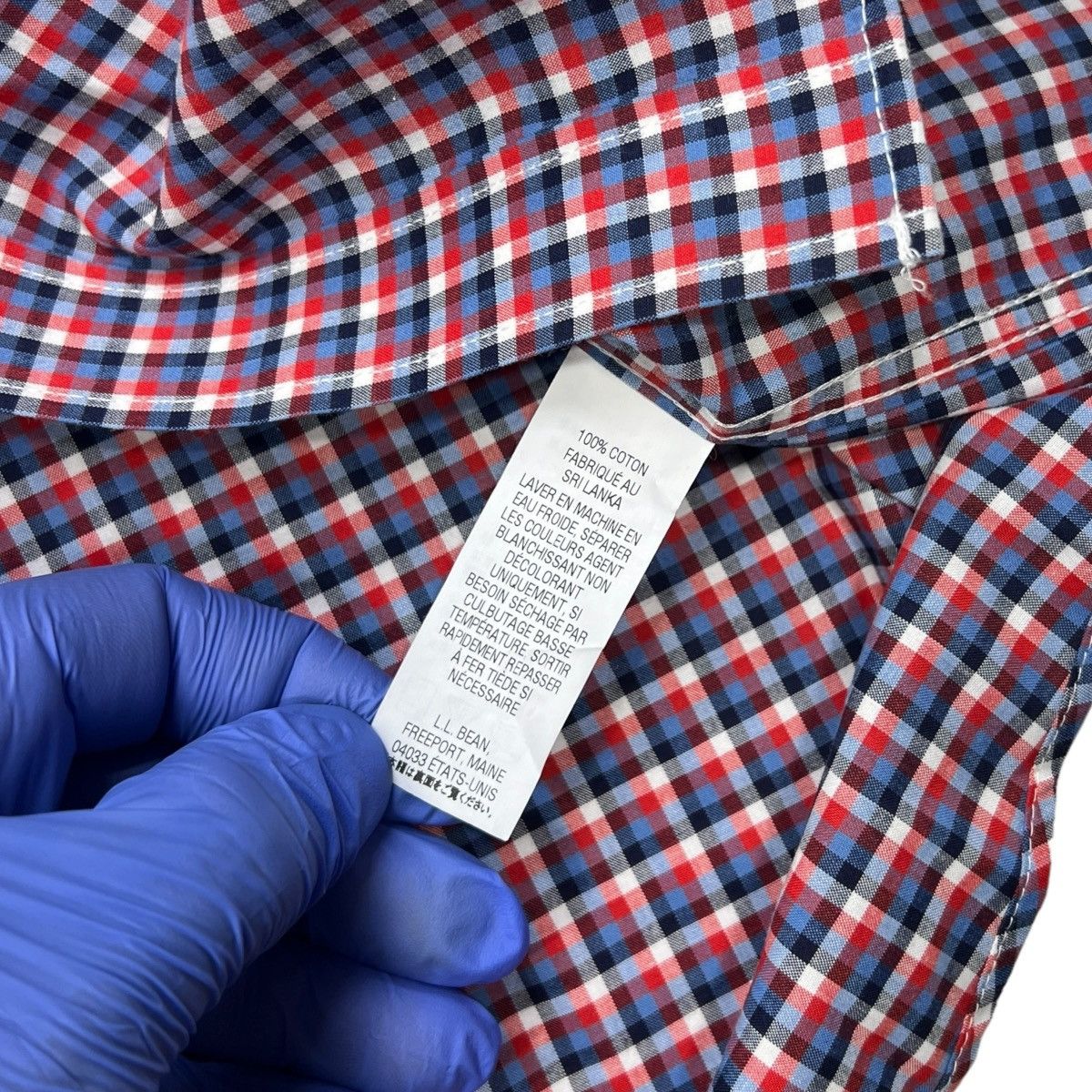 L.L. Bean LL Bean Large Short Sleeve Shirt Red/ Blue Check Plaid Size US L / EU 52-54 / 3 - 5 Thumbnail