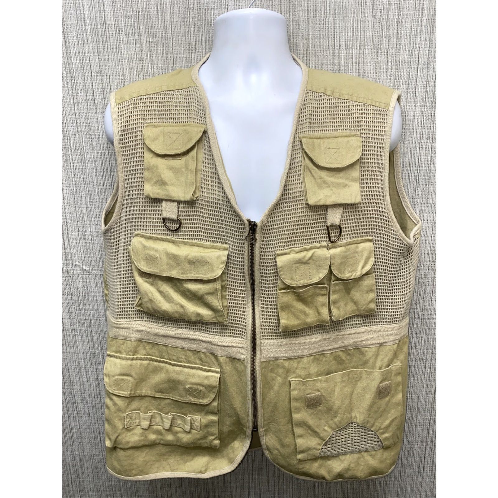 Bugle Boy Bugle Boy Vest Full Zip Men L Beige Safari Cotton Blend Shirt Size US L / EU 52-54 / 3 - 2 Thumbnail