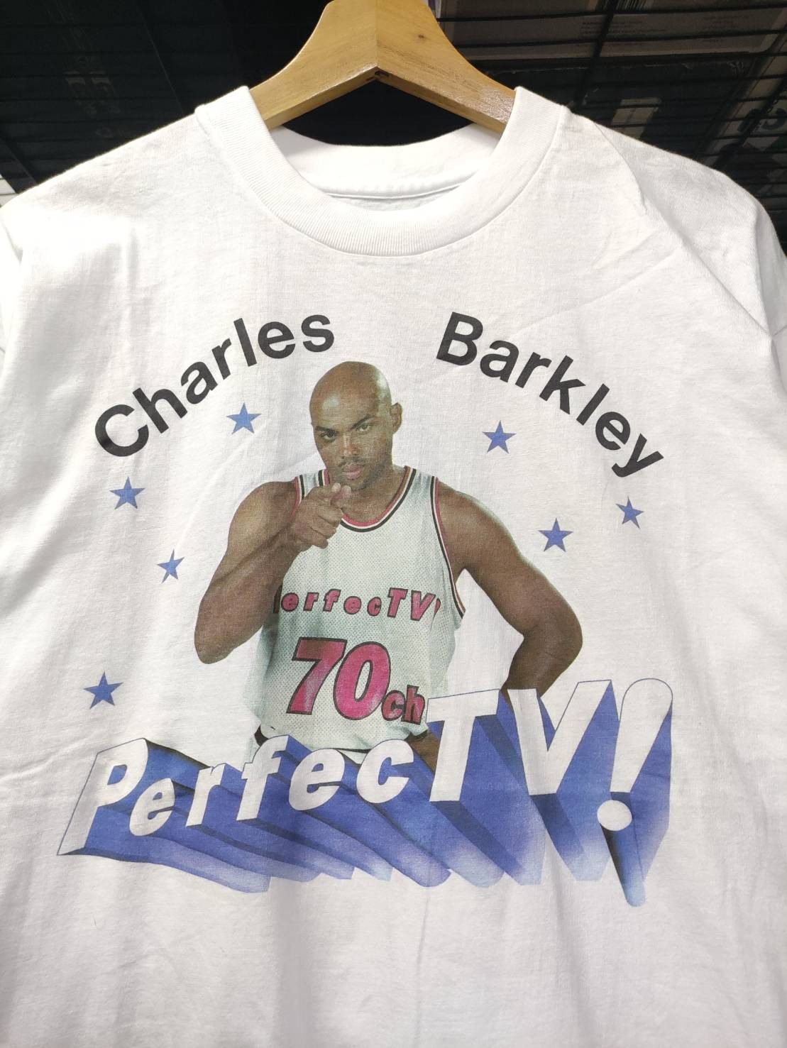 NBA Vtg 90's Charles Barkley Perfect TV Promo T-Shirt Size US L / EU 52-54 / 3 - 1 Thumbnail